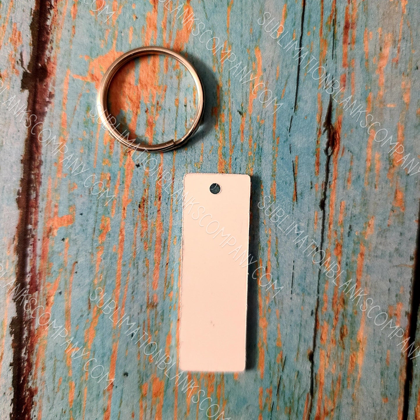 2-Sided Bar Rectangle Pet ID Sublimation/Laserable Aluminum Metal Blank with Ring! Pe