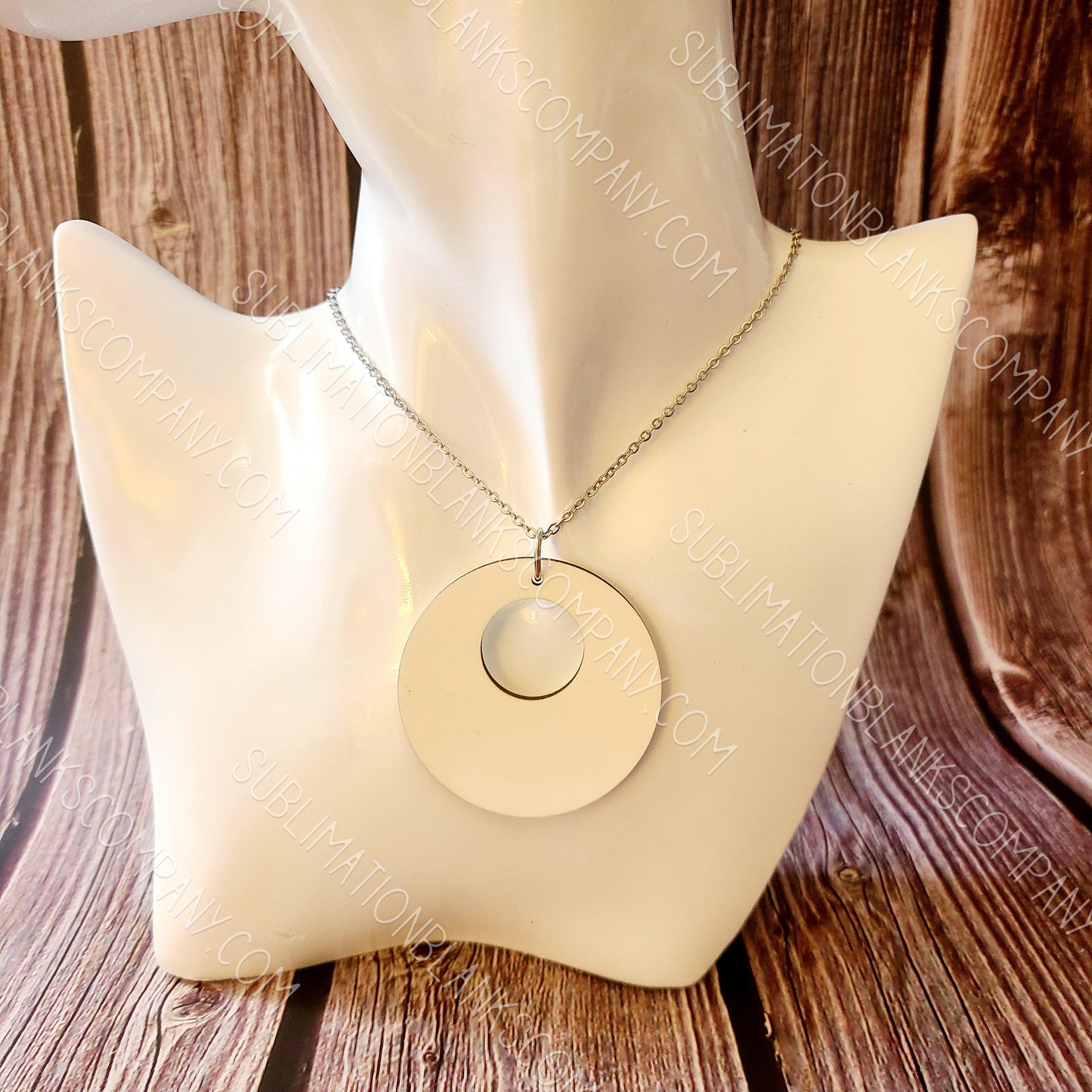 Pair of Round Necklace Pendants Sublimation Blank (2 pcs)