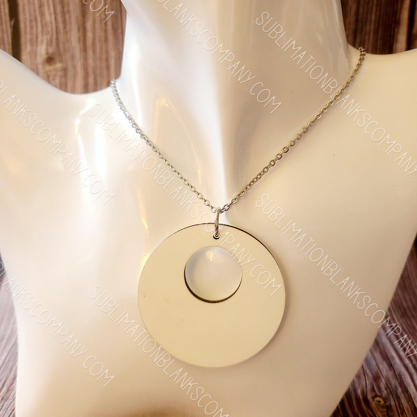 Pair of Round Necklace Pendants Sublimation Blank (2 pcs)