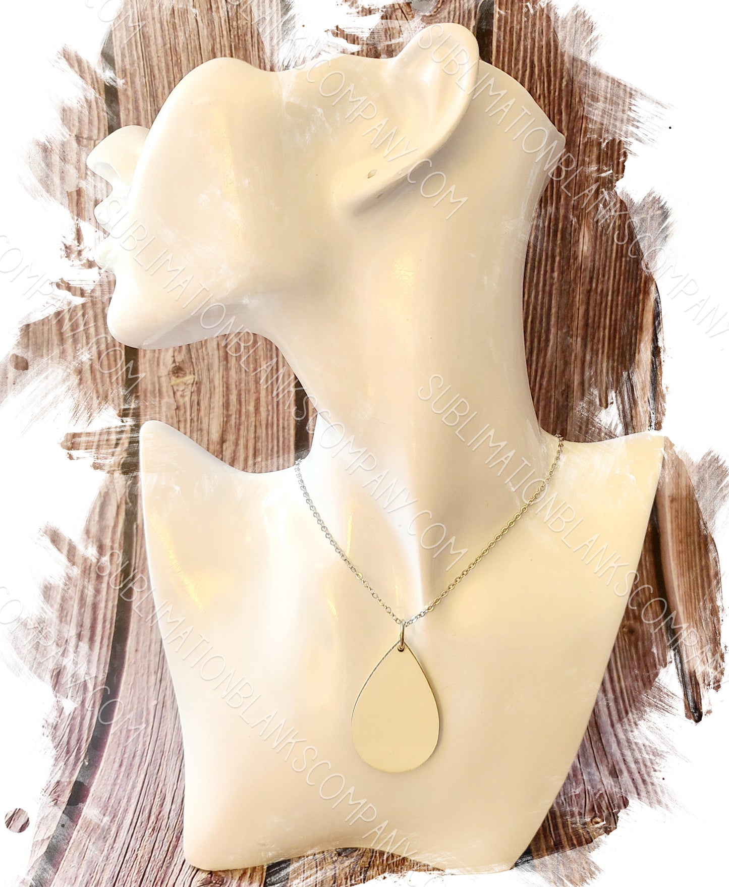 Pair of Large 2-sided MDF Teardrop Necklace Pendant Sublimation Blanks