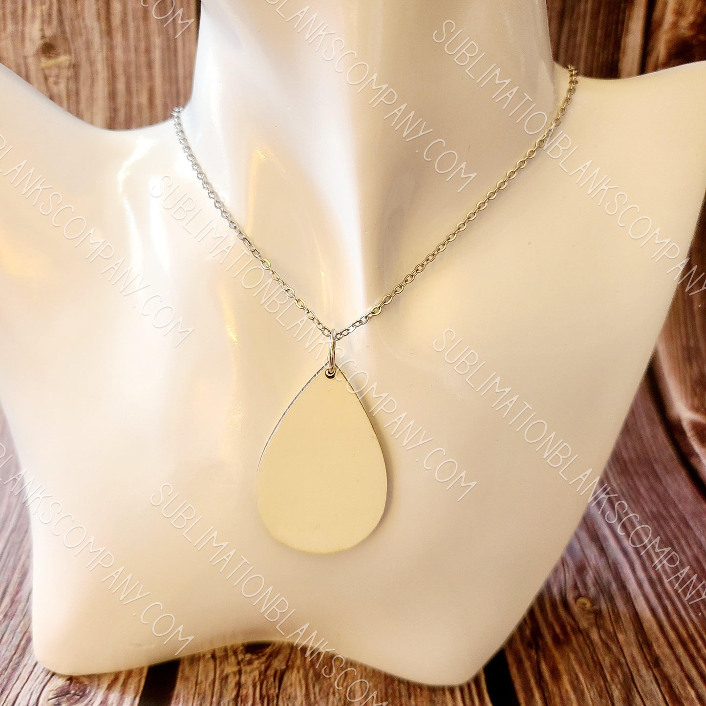 Pair of Large 2-sided MDF Teardrop Necklace Pendant Sublimation Blanks