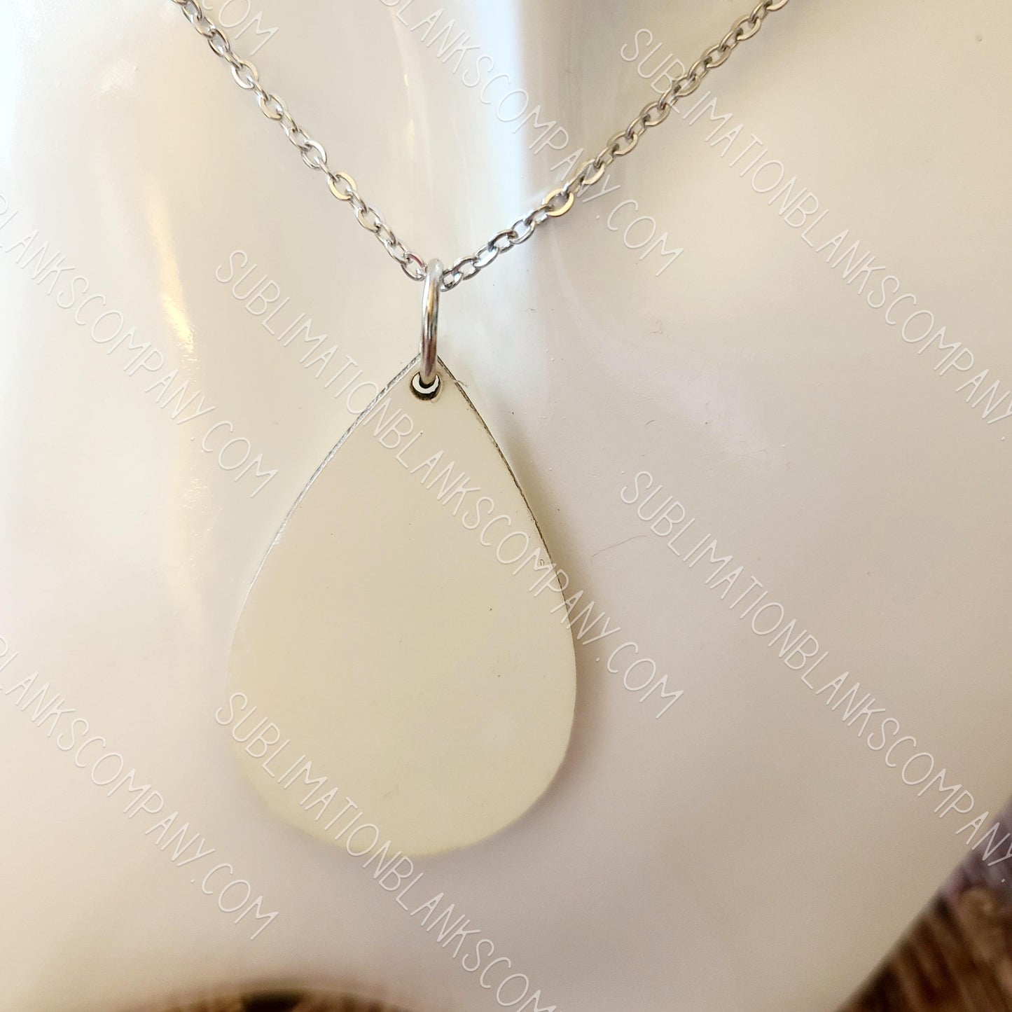 Pair of Large 2-sided MDF Teardrop Necklace Pendant Sublimation Blanks