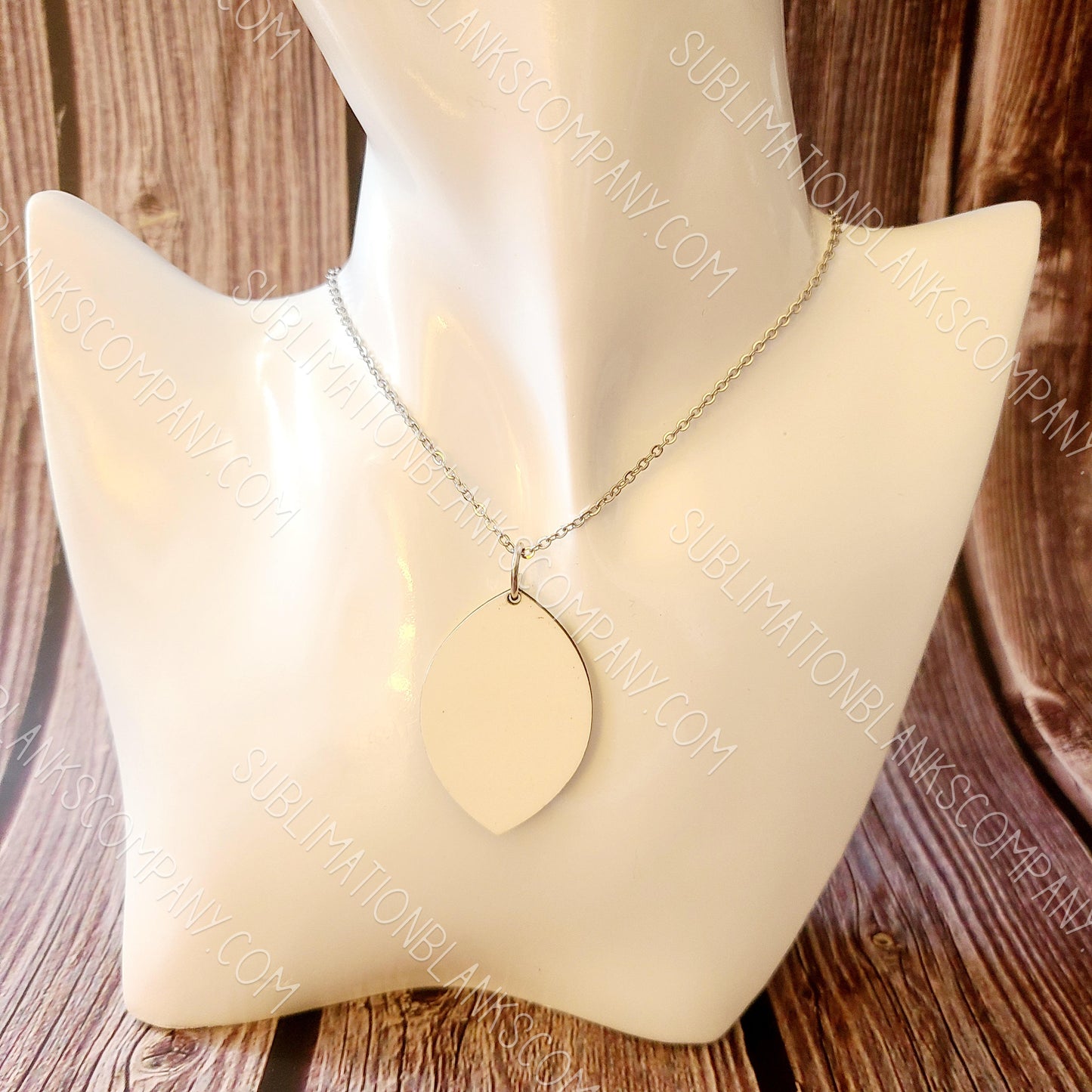 Pair of Leaf Shape 2-Sided MDF Sublimation Necklace Pendant