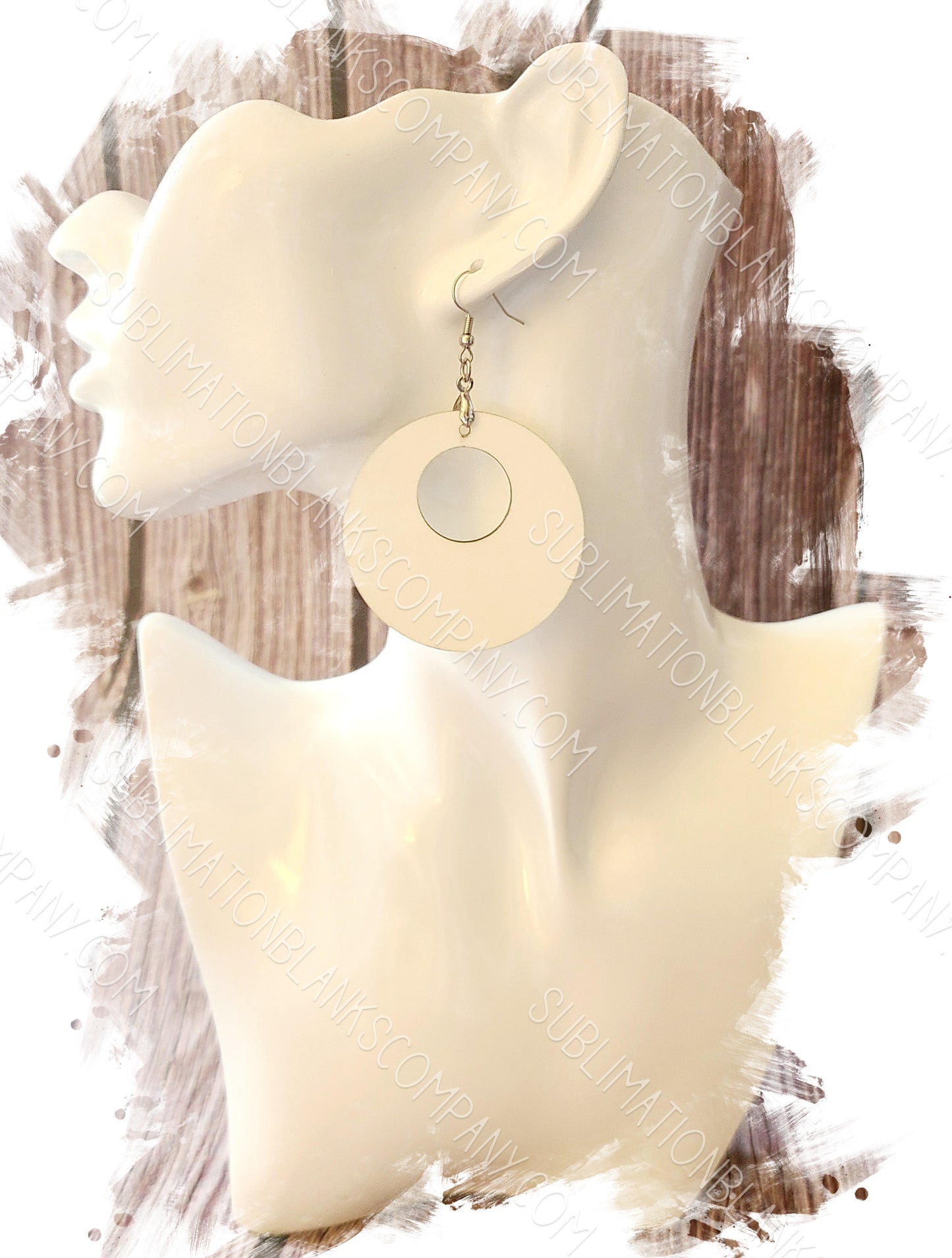 Round Earrings Sublimation Blank (2 pcs) + Hanging Hardware. Laserable!