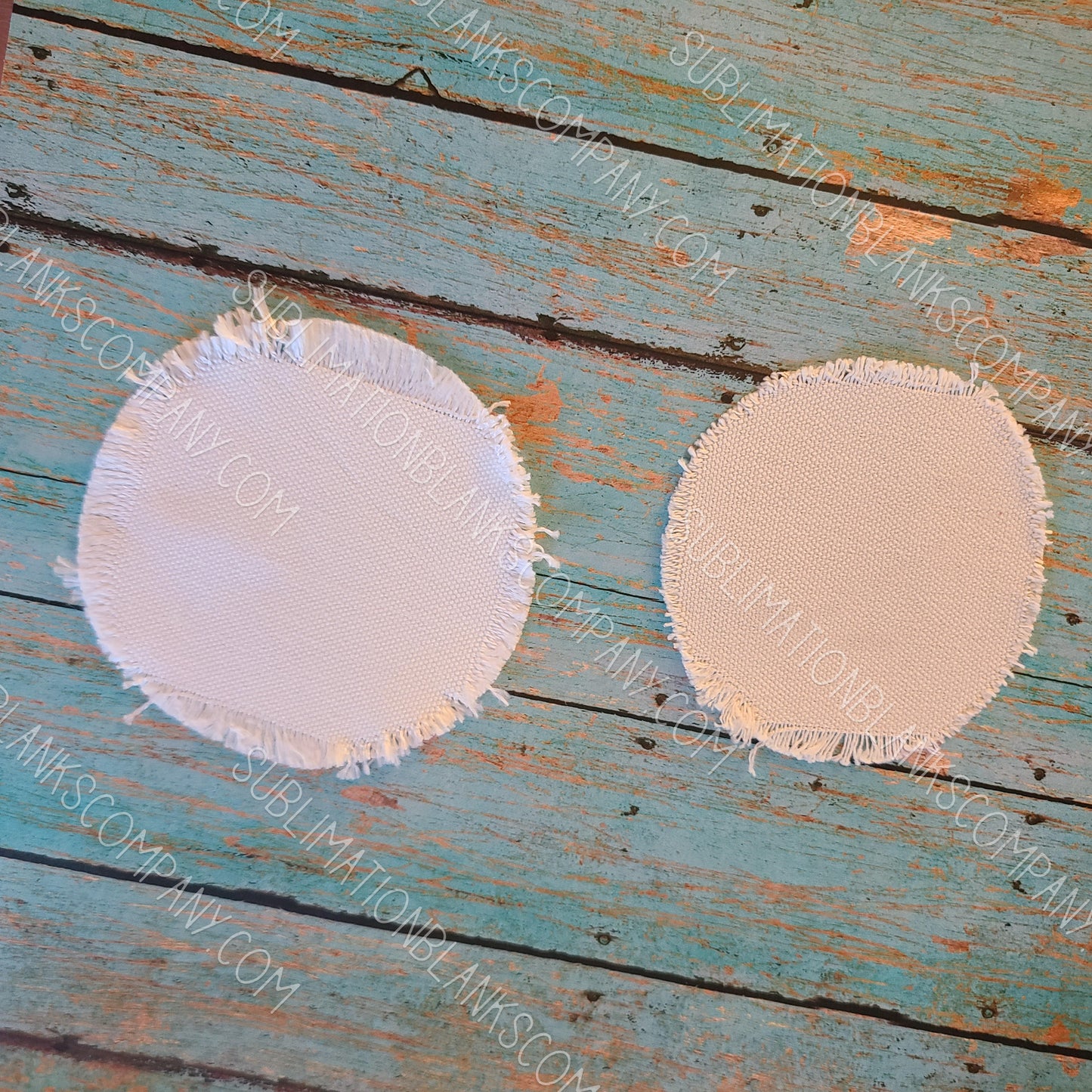 Round Distressed Burlap Hat Patch Sublimation Blank with Glue Paper. Raggy
