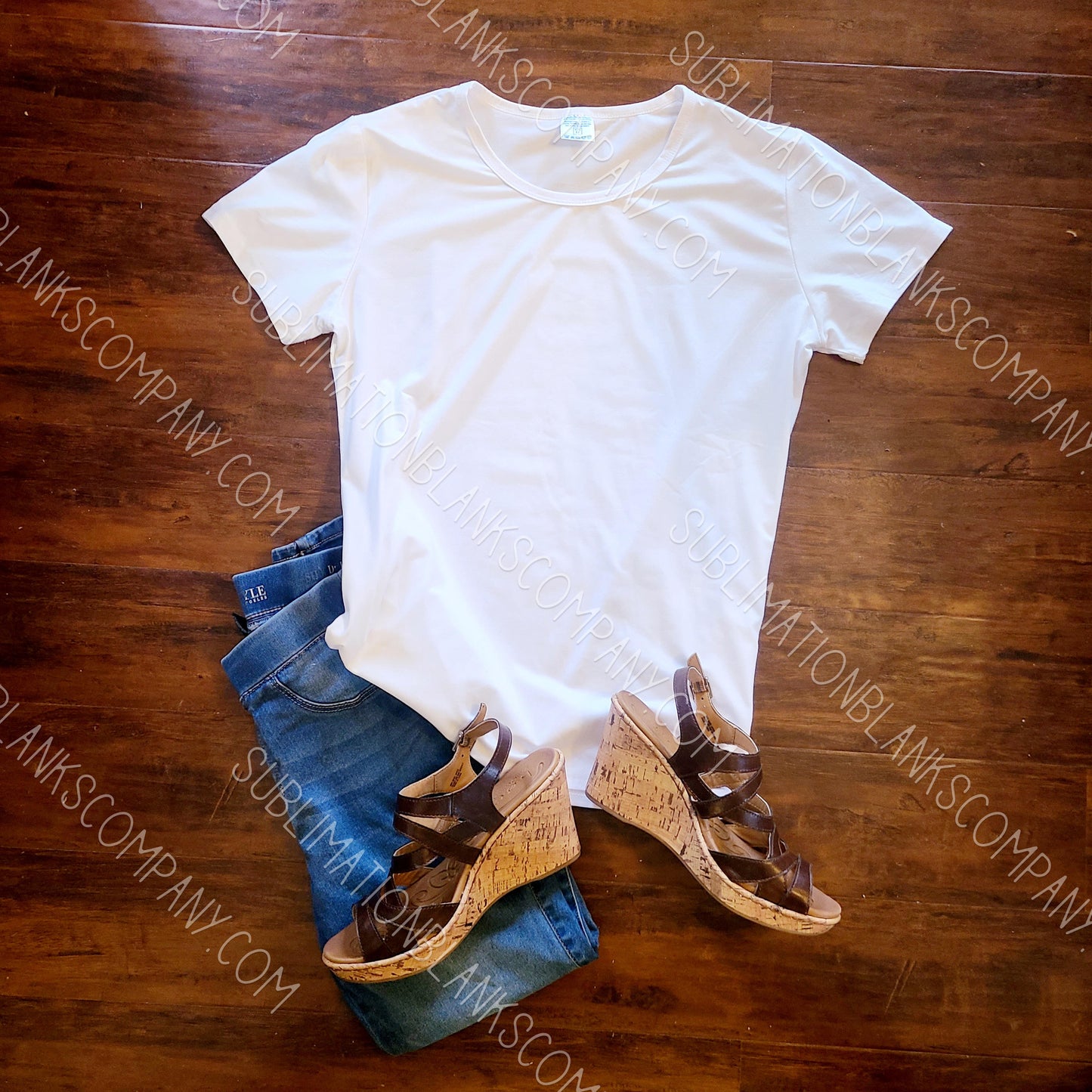 Ladies Short Sleeve T-Shirt Sublimation Blank! White/Pink/Grey