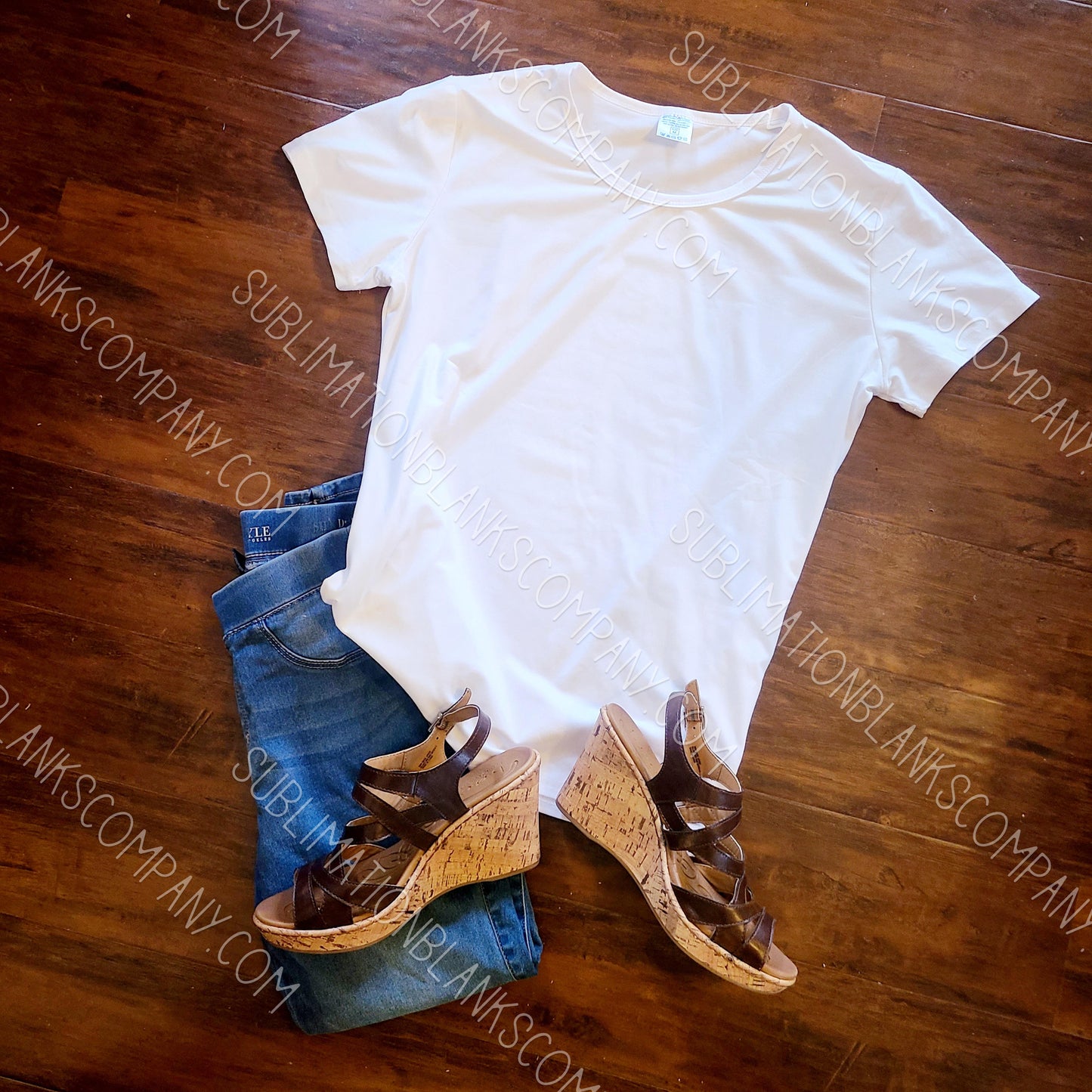 Ladies Short Sleeve T-Shirt Sublimation Blank! White/Pink/Grey