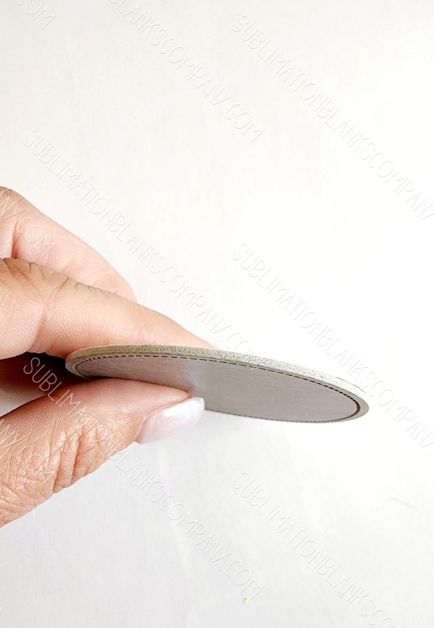 Circle Retro Tan or Gray Faux Leather Hat Patch Sublimation Blank! 2" and 2.5" Round! Laserable!