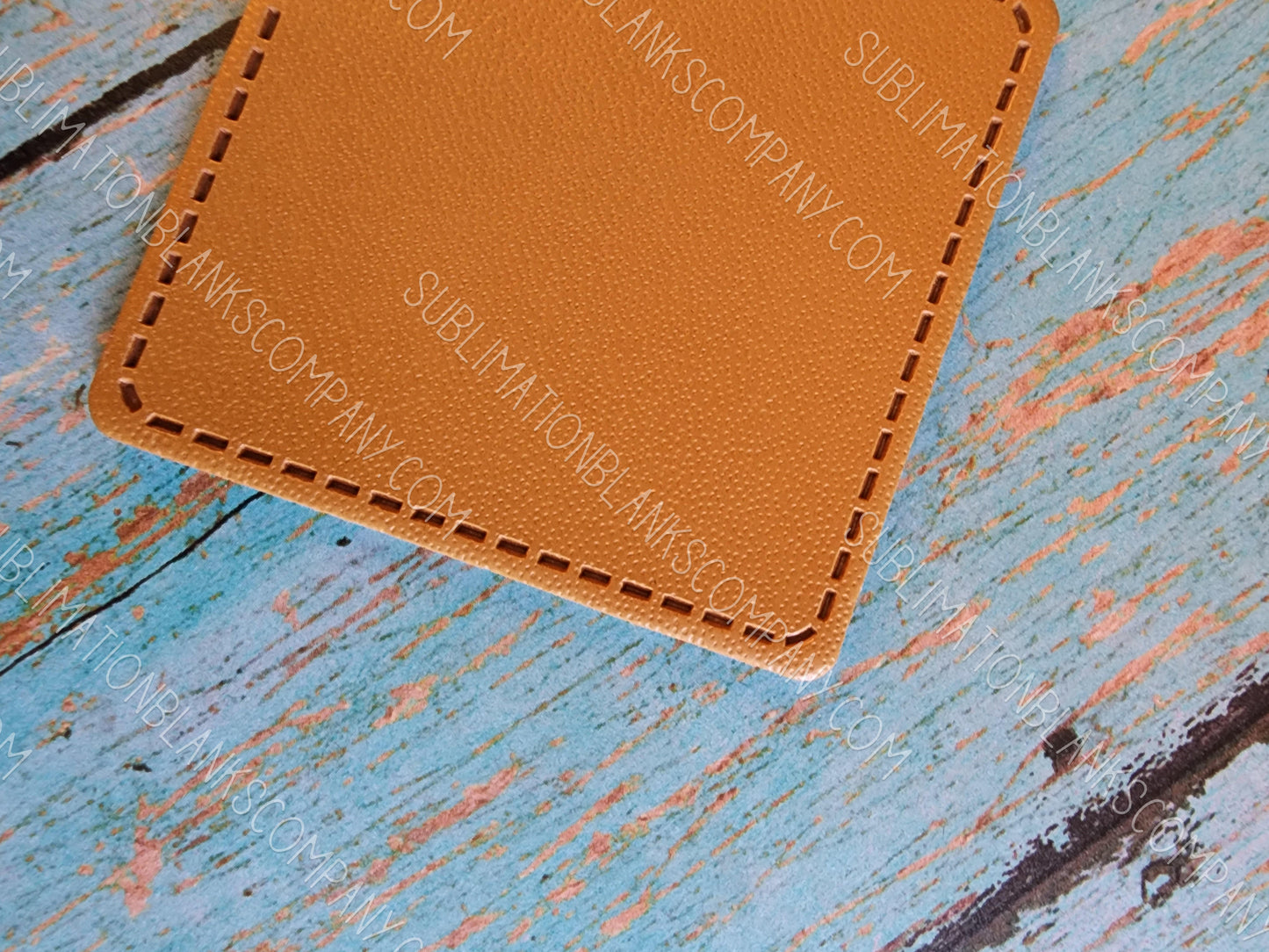 Rounded Square 2" Grey or Tan Faux Leather Hat Patch Sublimation Blank! PU Leather. Laserable!