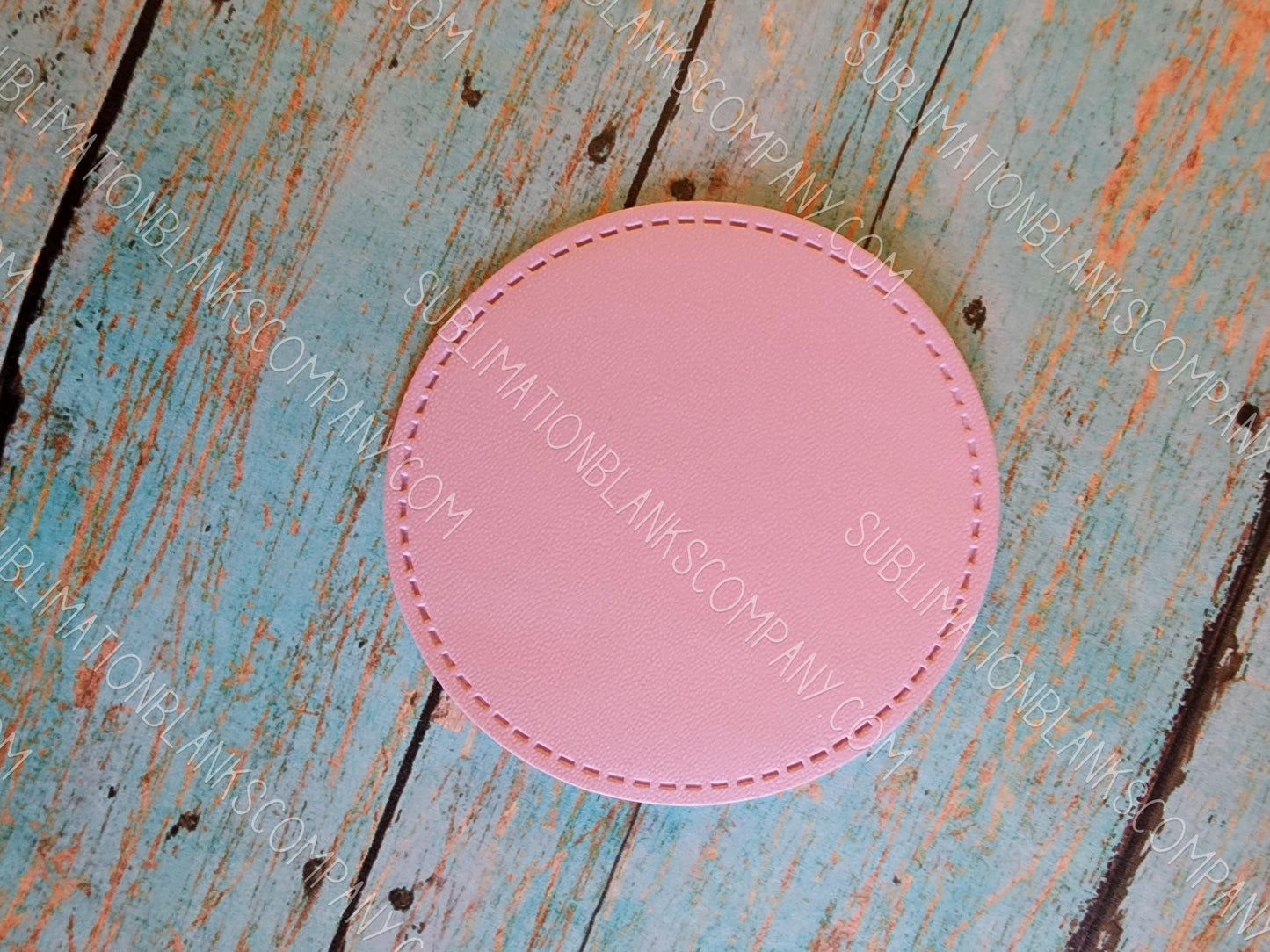 Circle Pink Faux Leather Hat Patch Sublimation Blank! 2.5" Round! PPU Leather. Laserable!