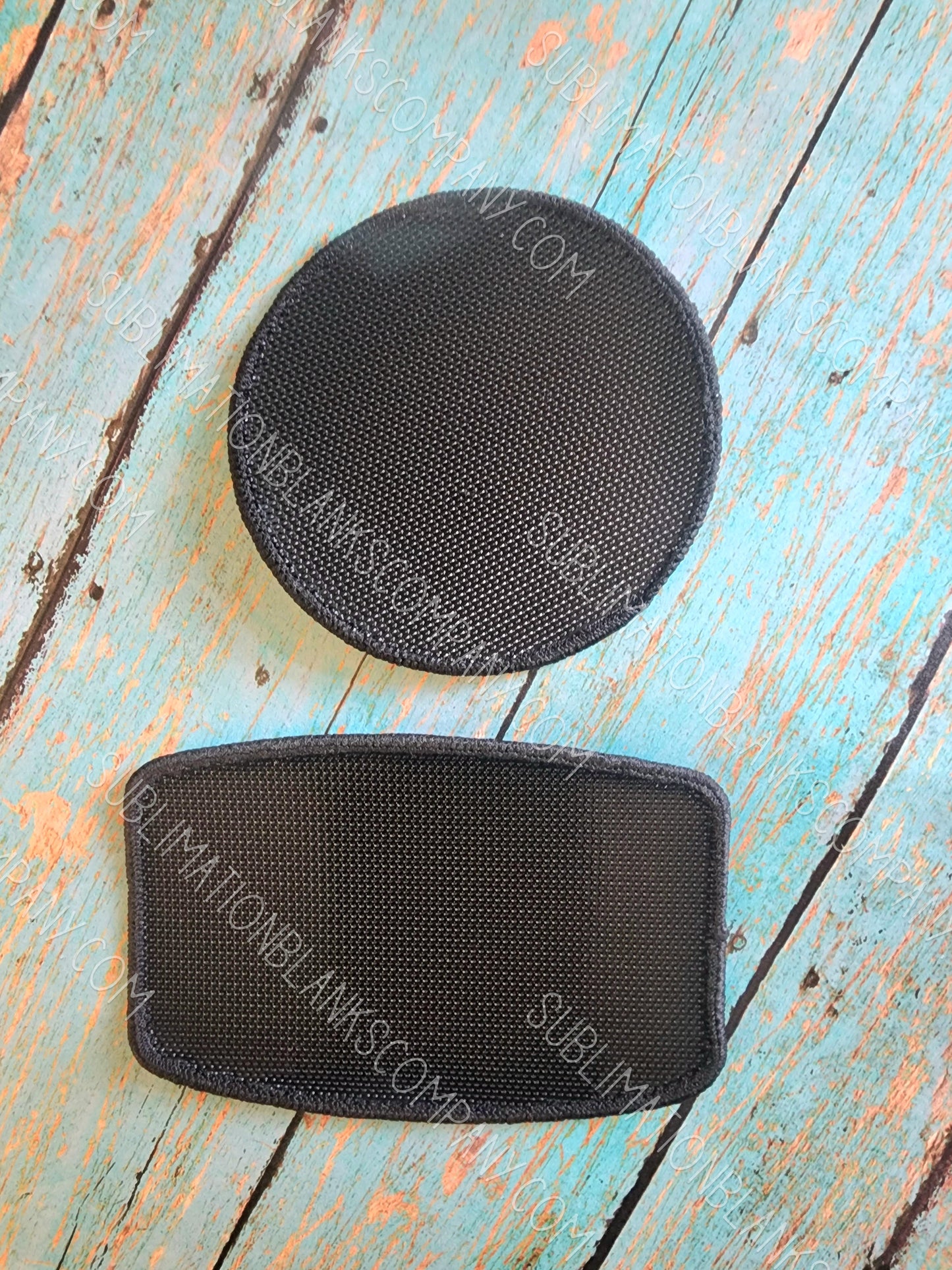 VELCRO Rounded Rectangle and Cirlcle Hat Patch Sublimation Blank! Polyester!