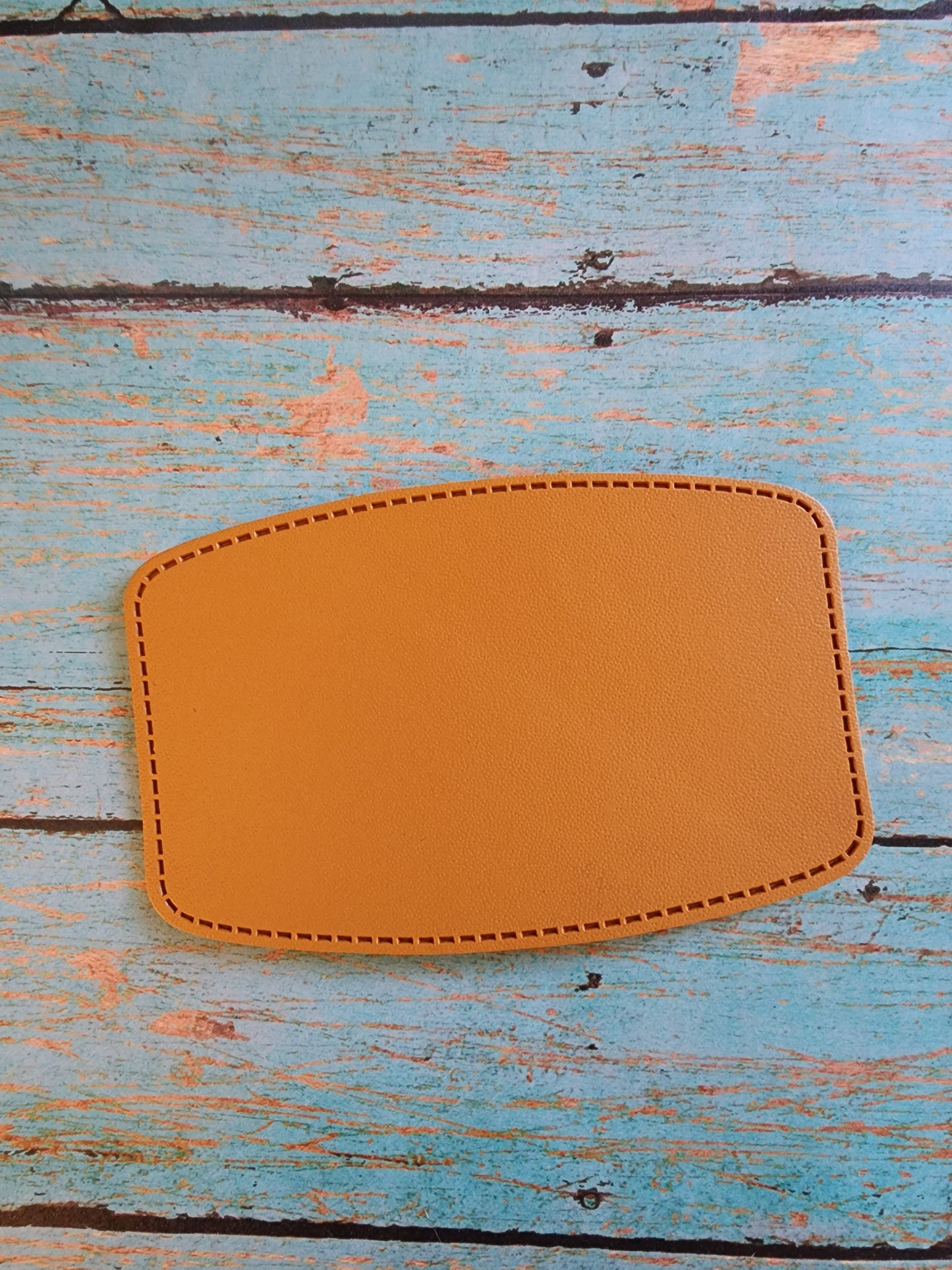 Retro Grey, Sandstone or Tan Leather Hat Patch Sublimation Blank! Rounded Corner Rectangle! Laserable!