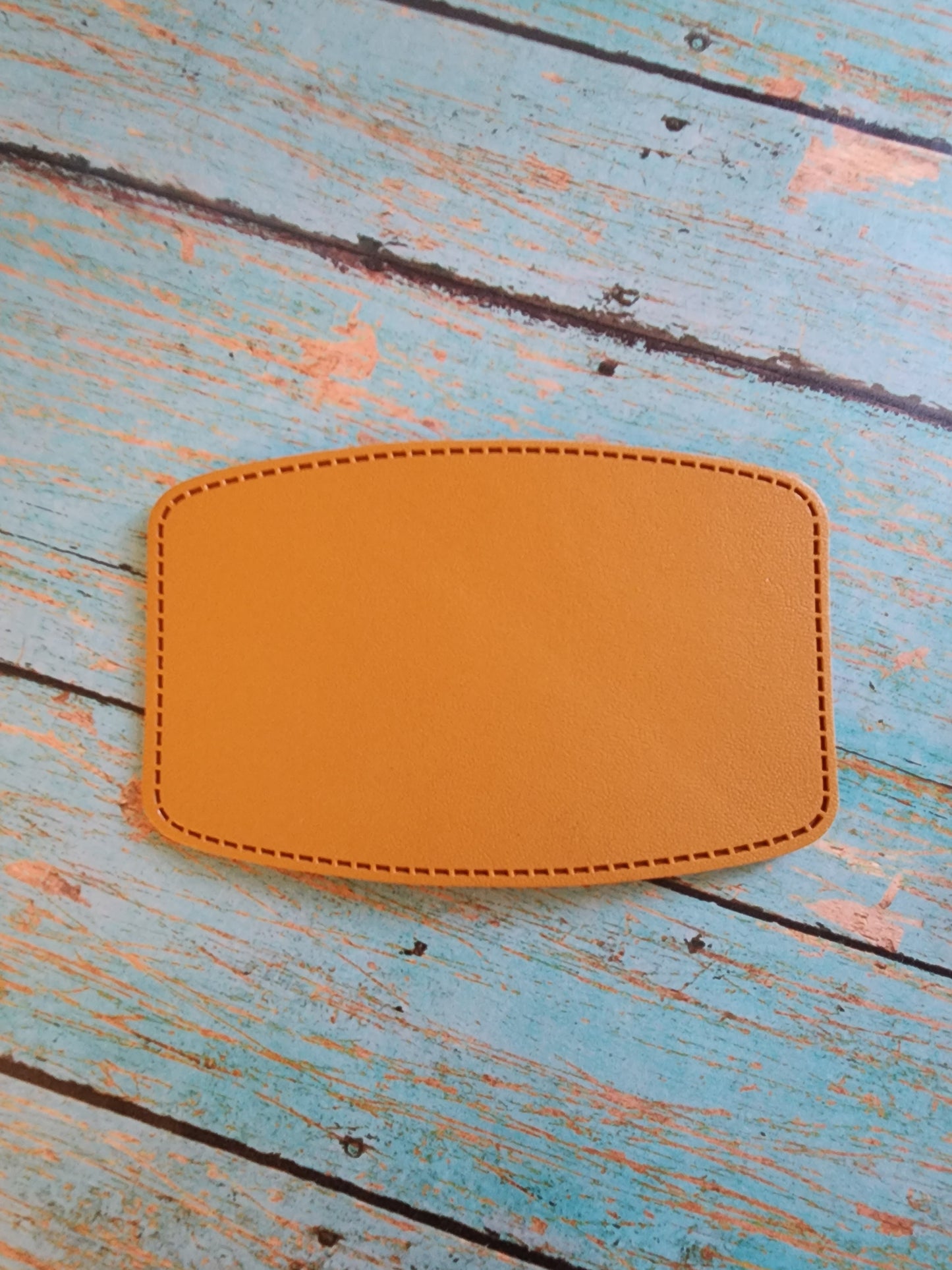 Retro Grey, Sandstone or Tan Leather Hat Patch Sublimation Blank! Rounded Corner Rectangle! Laserable!