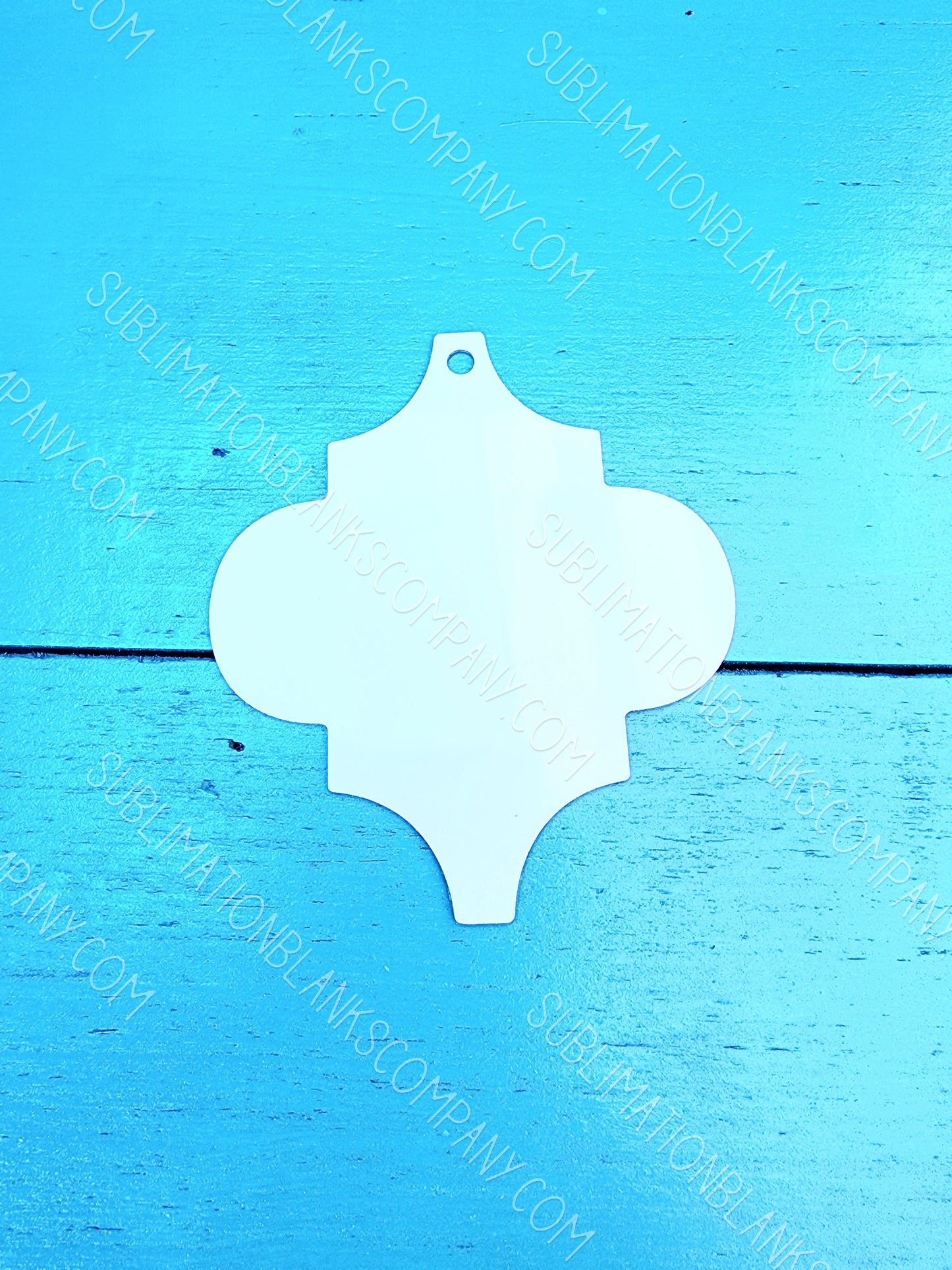 Aluminum Arabesque Tile Shaped 2-sided Christmas Holiday Ornament Sublimation Blank. Also Laserable!