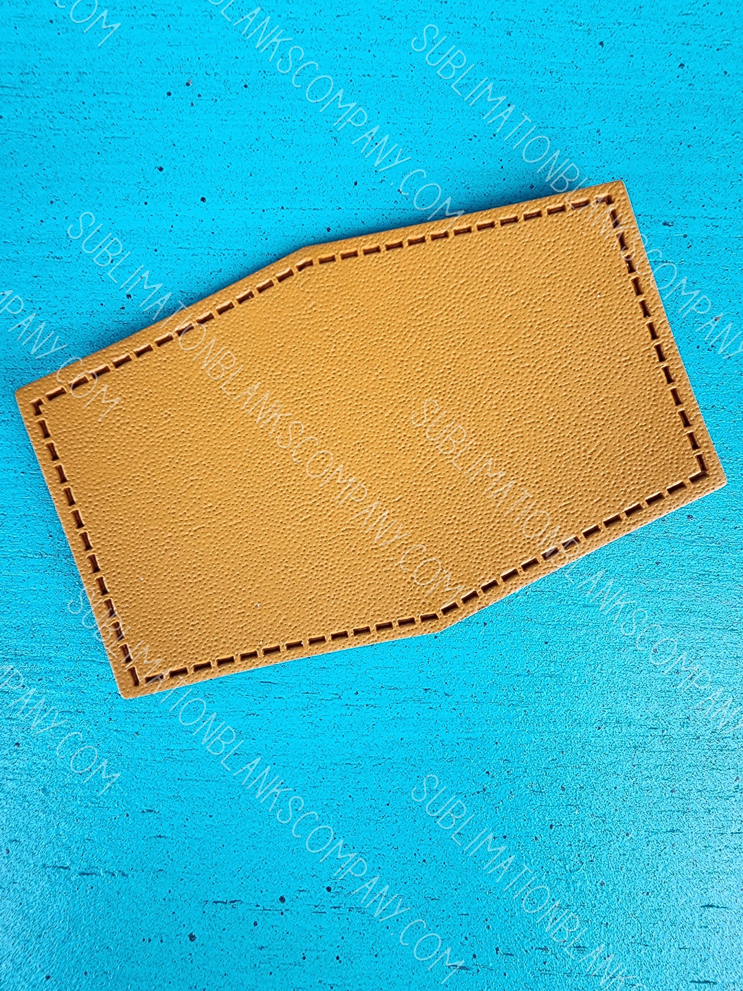 Diamond Hexagon Shape Faux Leather Hat Patch Sublimation Blank! PU Leather. Laserable! Tan or Grey