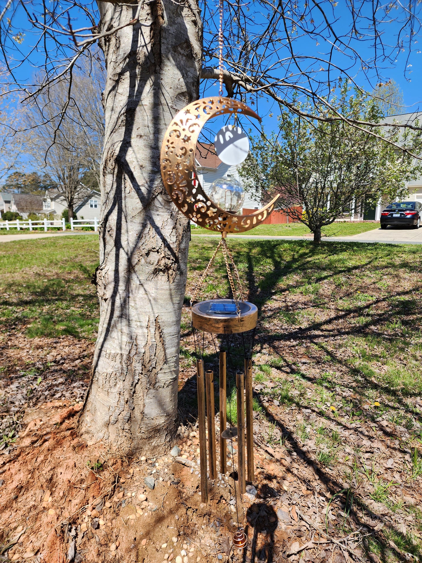 Solar Moon Sublimation Blank Wind Chimes. Also laserable!