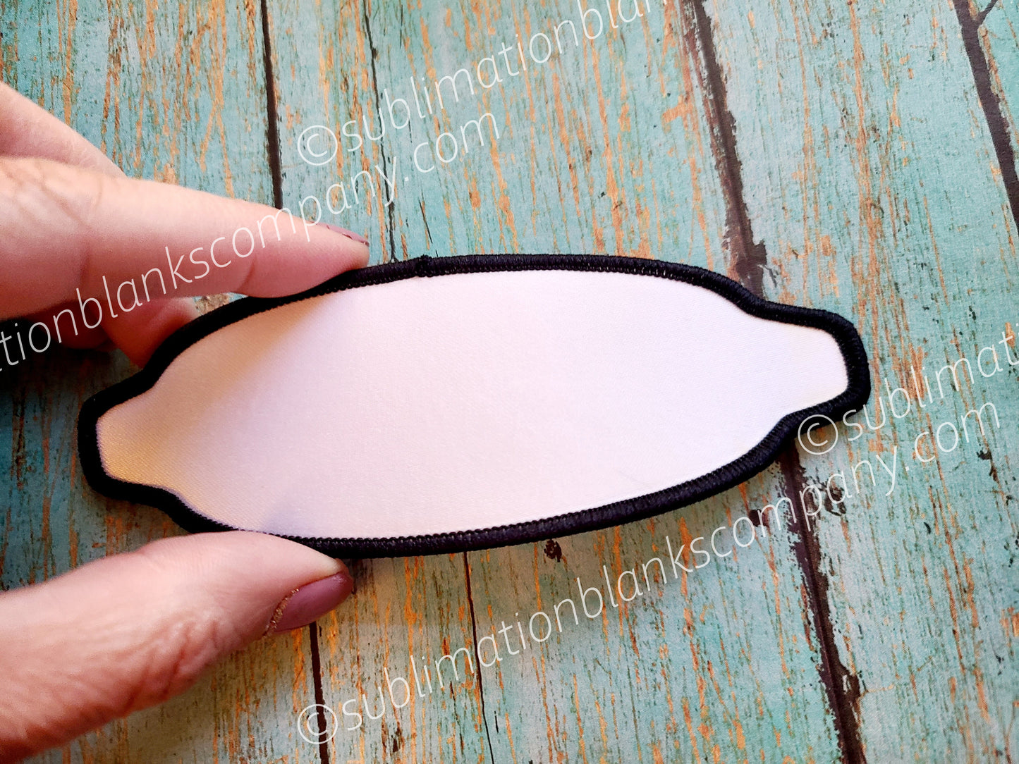 Service Station Style Hat Patch Sublimation Blank with Black Trim