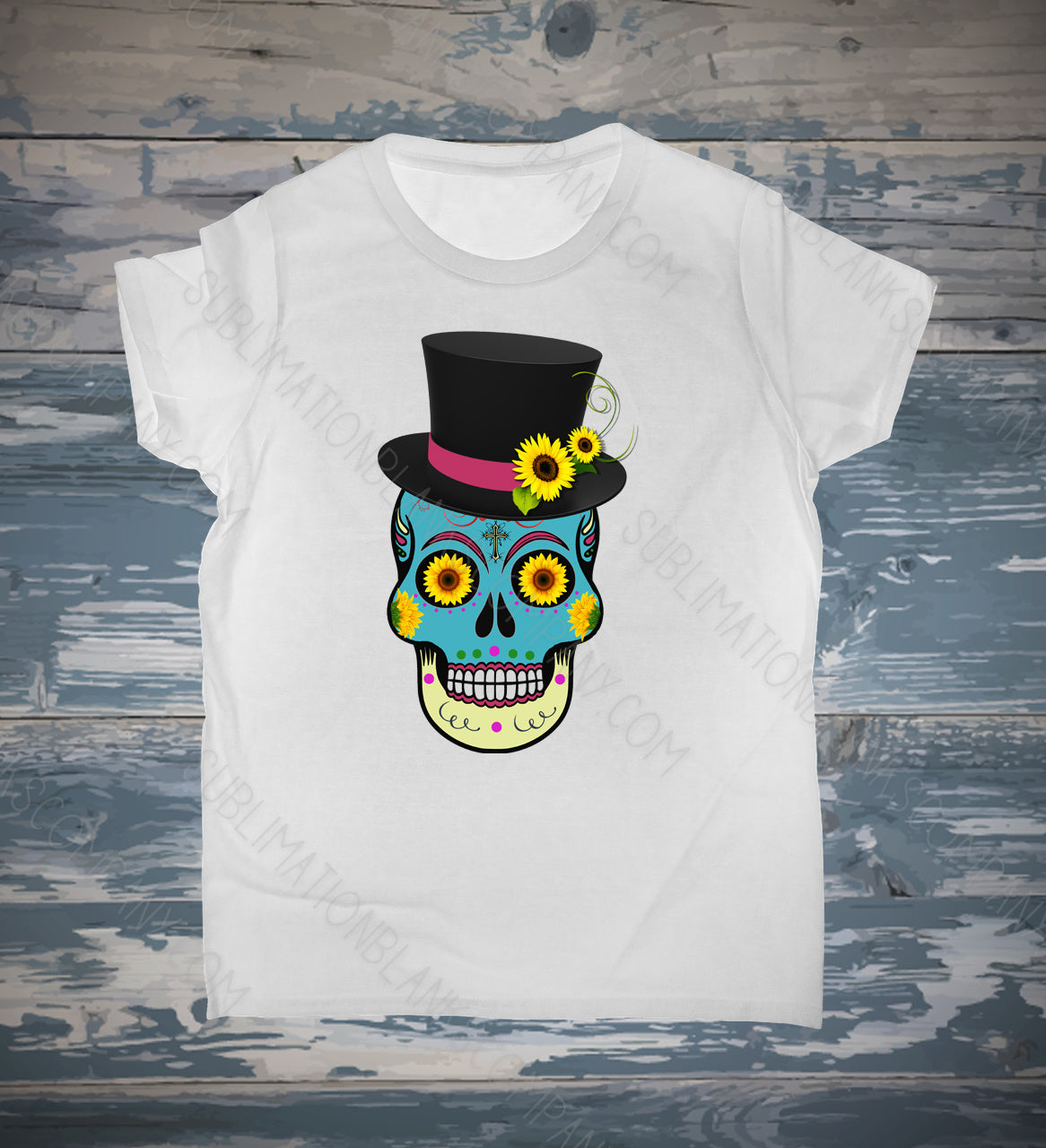 Sunflower Sugar Skulls .svg digital download artwork