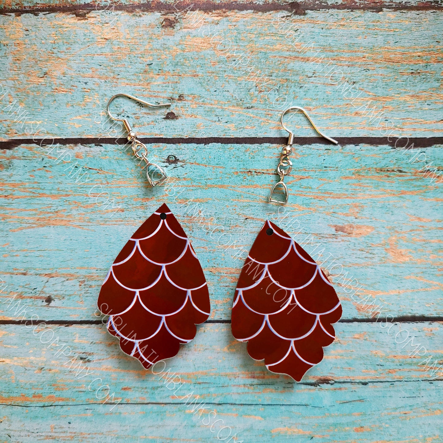 2-sided BOHO Earrings Sublimation Blank (2 pcs) + Hanging Hardware. Laserable!