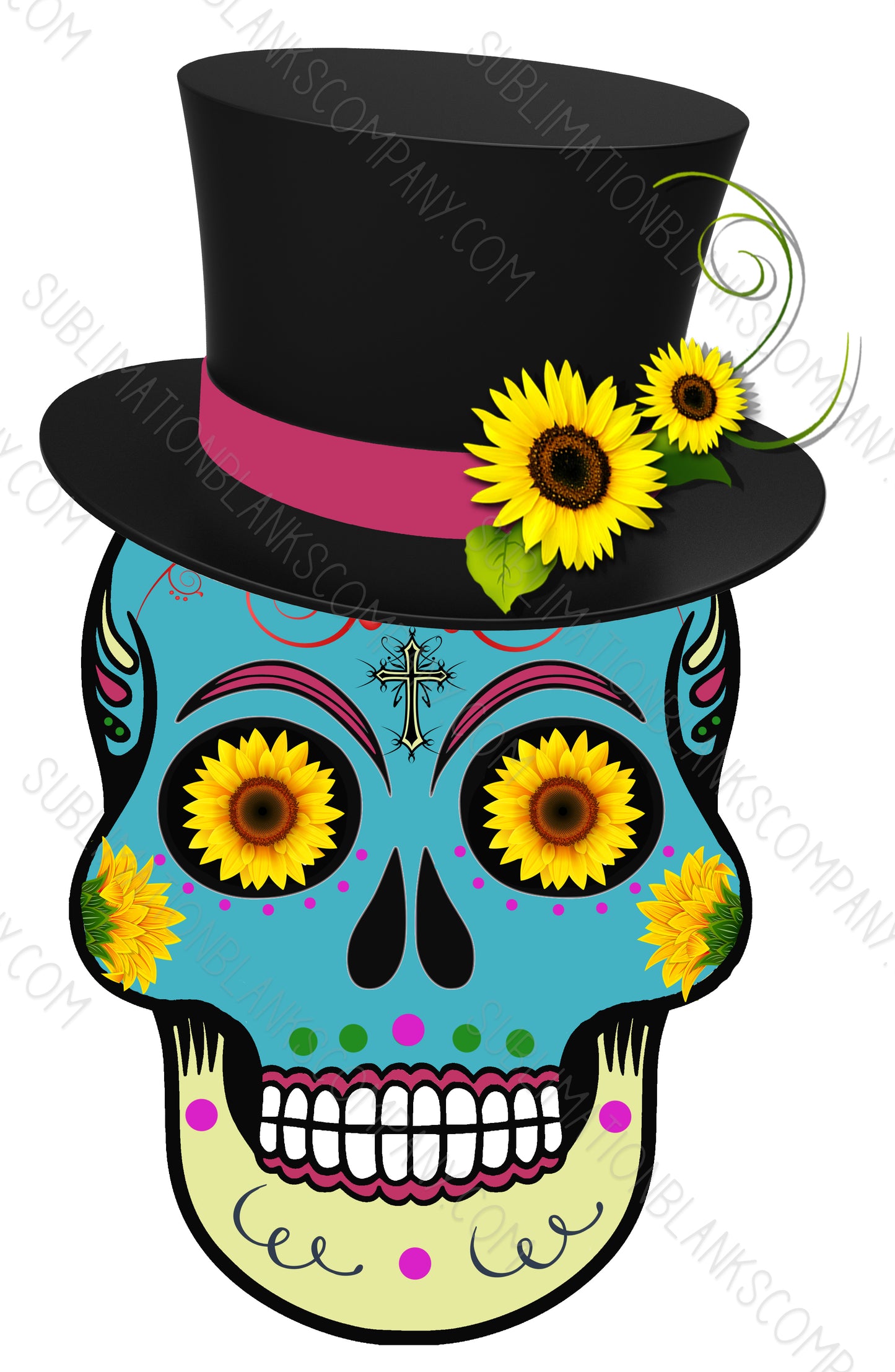 Sunflower Sugar Skulls .svg digital download artwork
