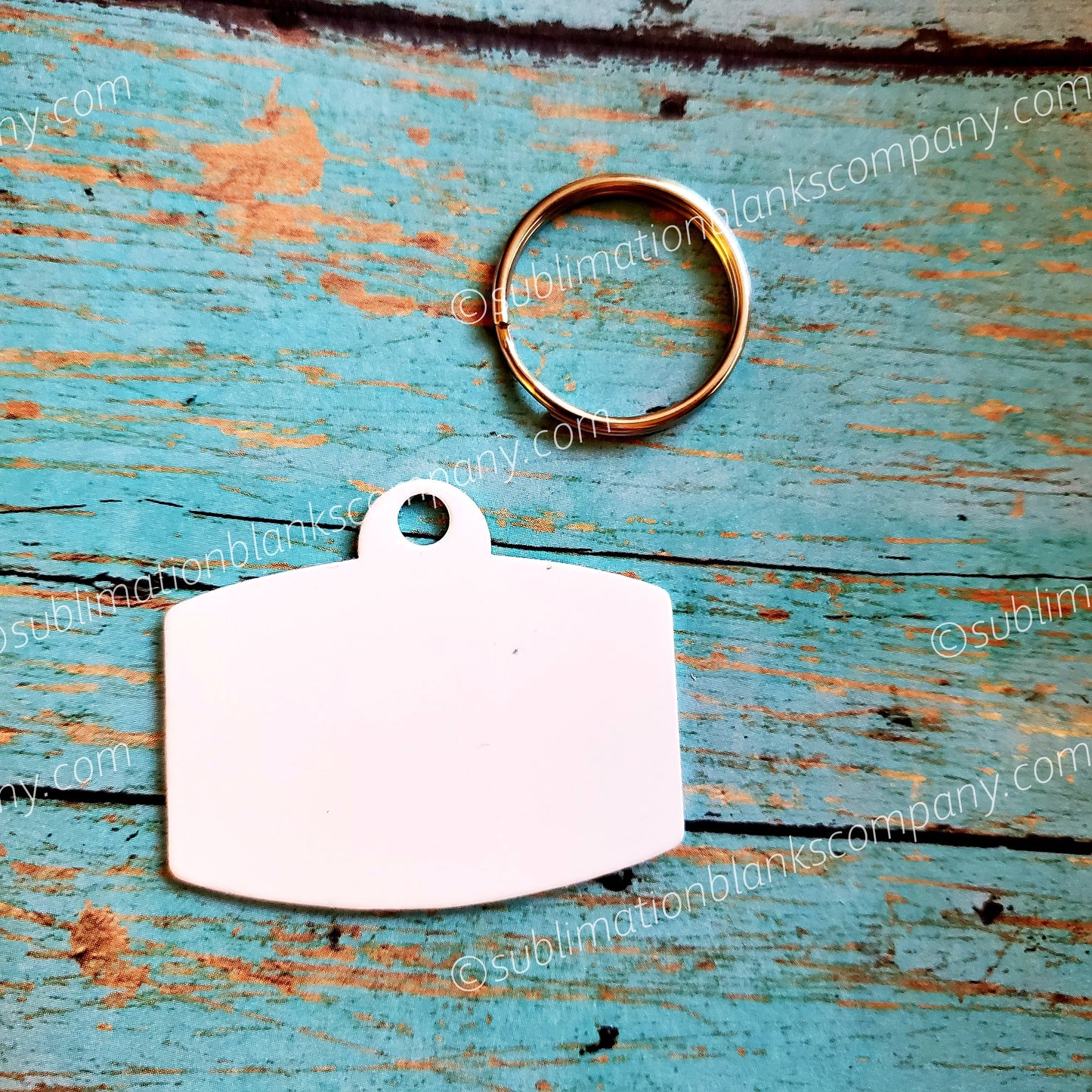 2-Sided Rounded Rectangle Shape Ped ID Tag Sublimation/Laserable Blanks with Ring