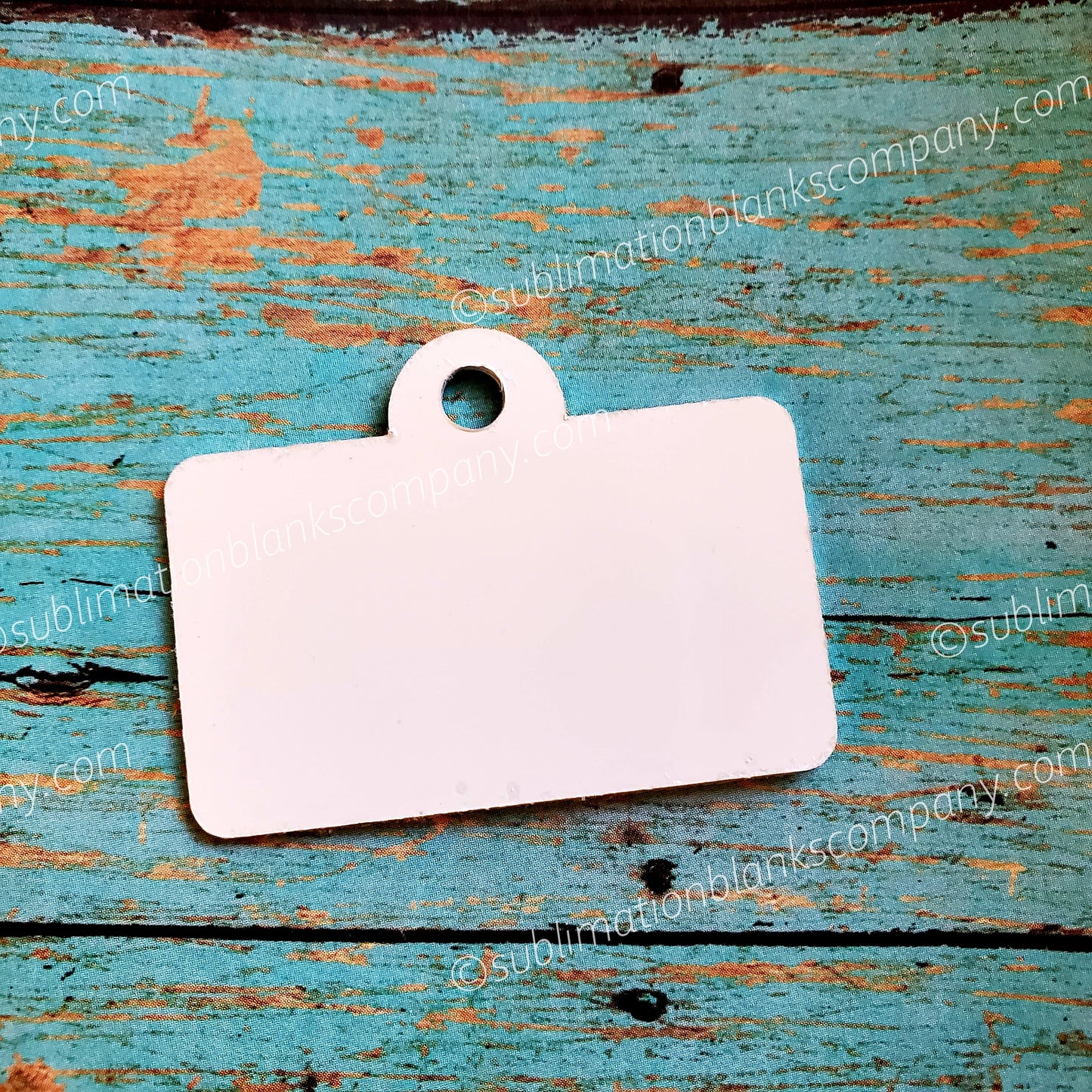 2-sided Rectangle License Plate Pet ID Tag Sublimation/Laserable Blank with Hanging Ring