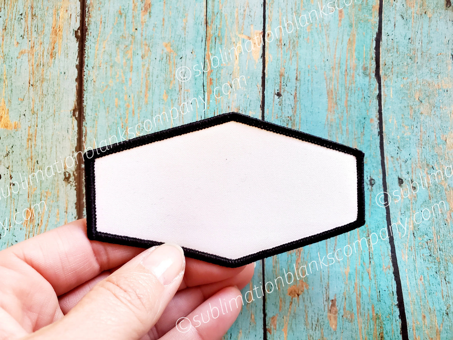Diamond Hat Patch Sublimation Blank with Black Trim