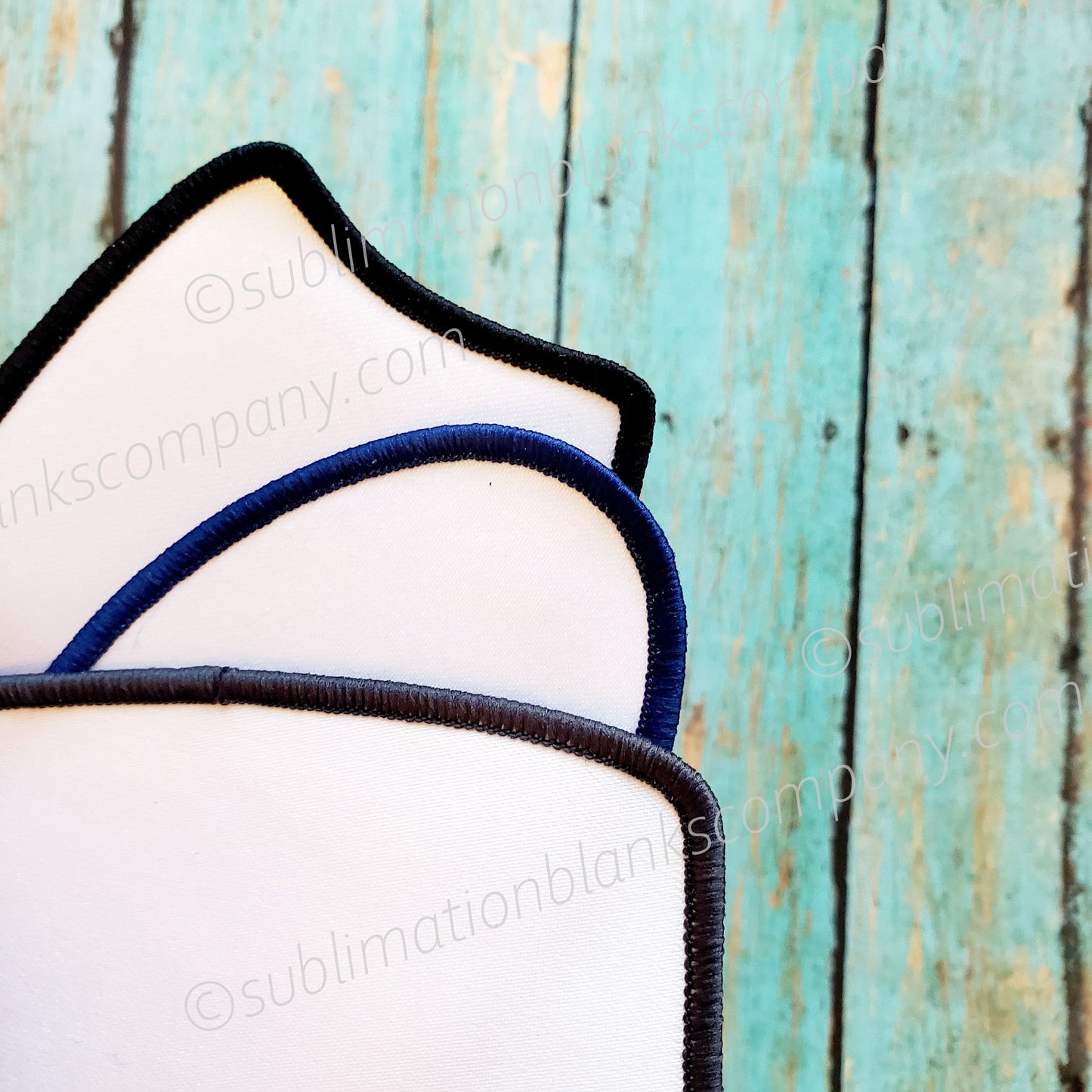 Inverted Rectangle Hat Patch Sublimation Blank with Black Trim