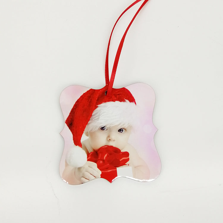Square MDF Benelux Prague Decorative 2-Sided Christmas Holiday Ornament Sublimation Blank. Also laserable!