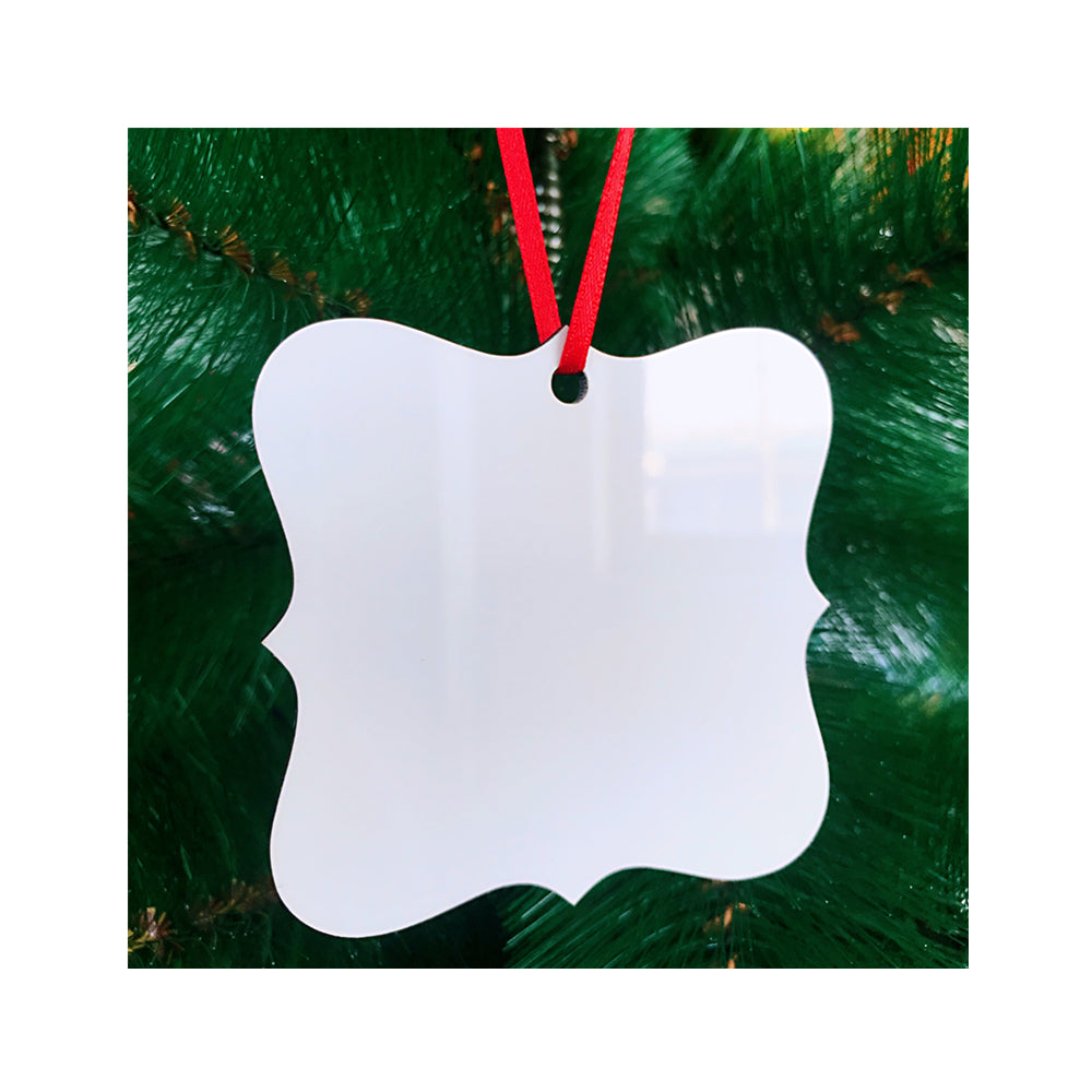 Square MDF Benelux Prague Decorative 2-Sided Christmas Holiday Ornament Sublimation Blank. Also laserable!