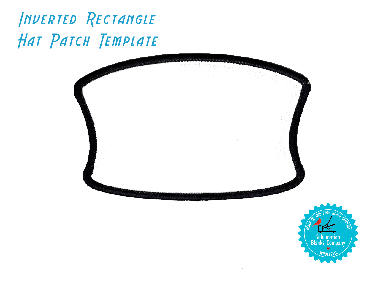 Inverted Rectangle Hat Patch Sublimation Blank with Black Trim