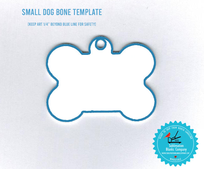 2-sided Dog Bone Shape Dog Pet ID Tag Aluminum Metal Sublimation/Laserable Blank with Hanging Ring