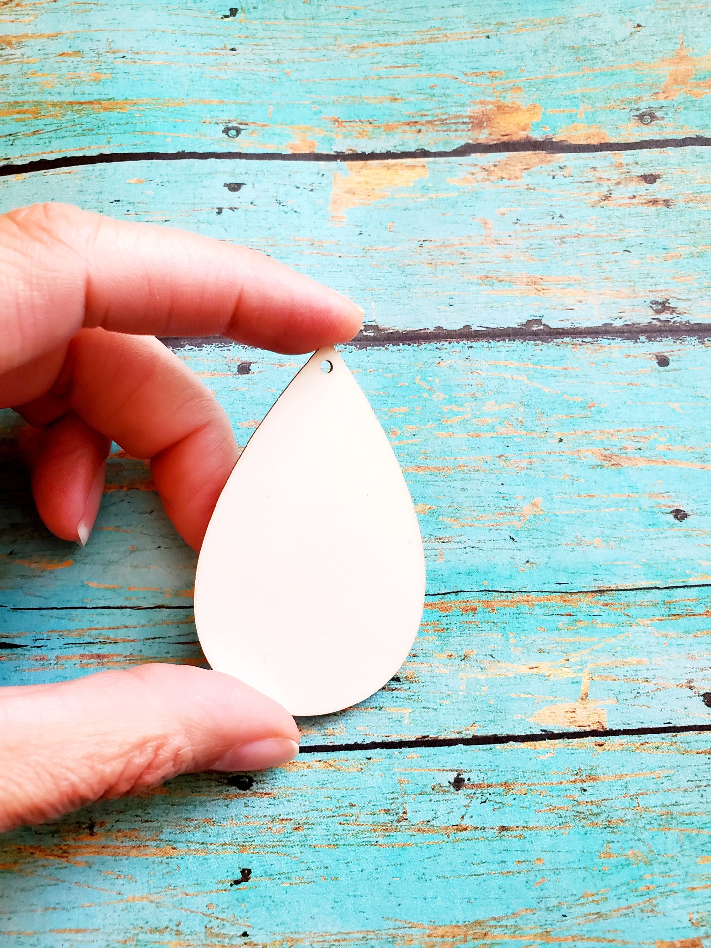 Pair of Large 2-sided MDF Teardrop Necklace Pendant Sublimation Blanks