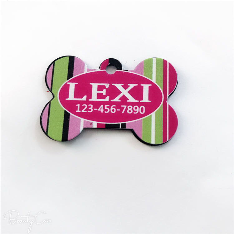 2-sided Dog Bone Shape Dog Pet ID Tag Aluminum Metal Sublimation/Laserable Blank with Hanging Ring