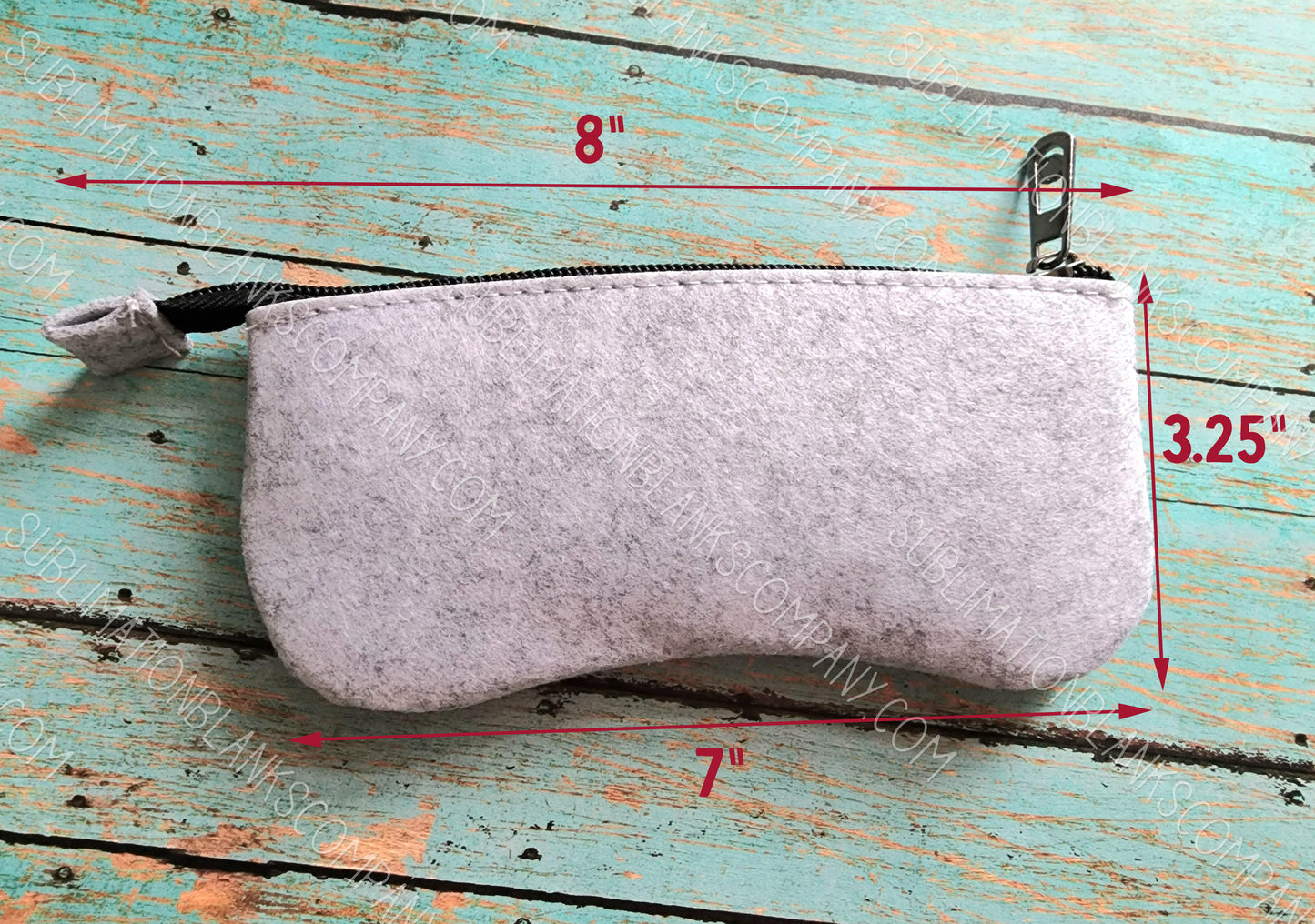 Polyester Eyeglass/Sunglass Zipper Case Sublimation Blank. Grey or White