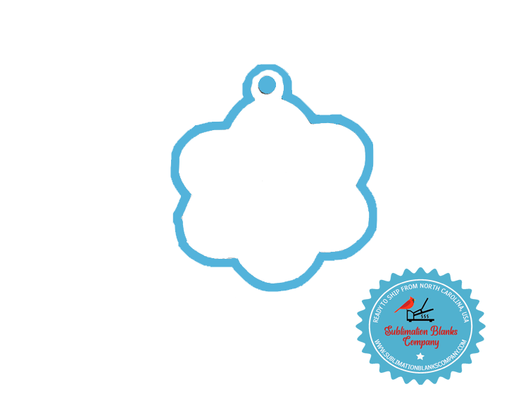 2-Sided Flower Pet ID Sublimation/Laserable Blank with Ring