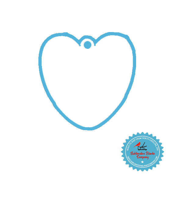 Heart 2-sided Pet ID Tag Sublimation/Laserable Blank with Hanging Ring