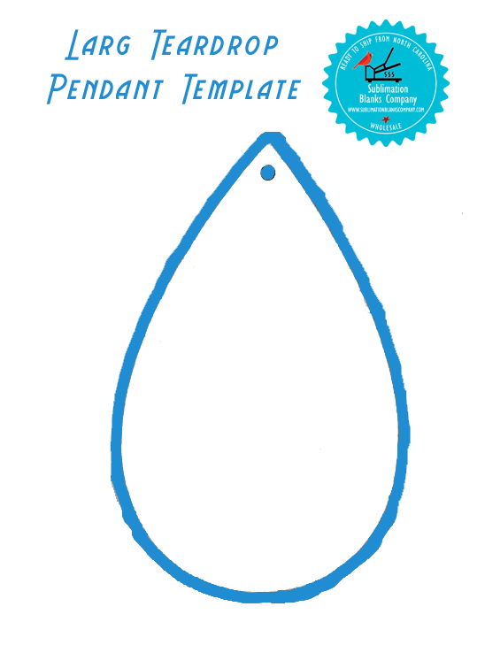 Pair of Large 2-sided MDF Teardrop Necklace Pendant Sublimation Blanks