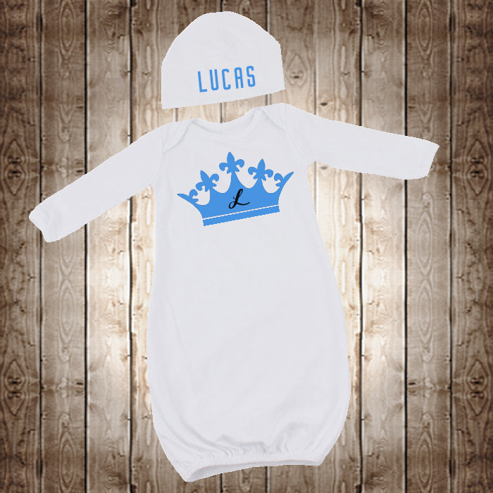 Newborn Baby Sleeping Gown and Hat Sublimation Blank Set. 0-3 Months Size.