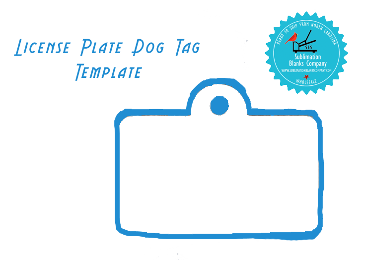 2-sided Rectangle License Plate Pet ID Tag Sublimation/Laserable Blank with Hanging Ring