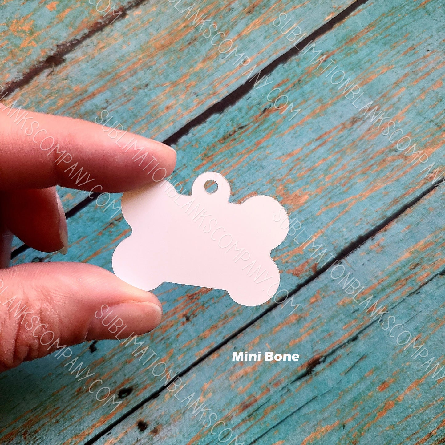 2-sided Dog Bone Shape Dog Pet ID Tag Aluminum Metal Sublimation/Laserable Blank with Hanging Ring