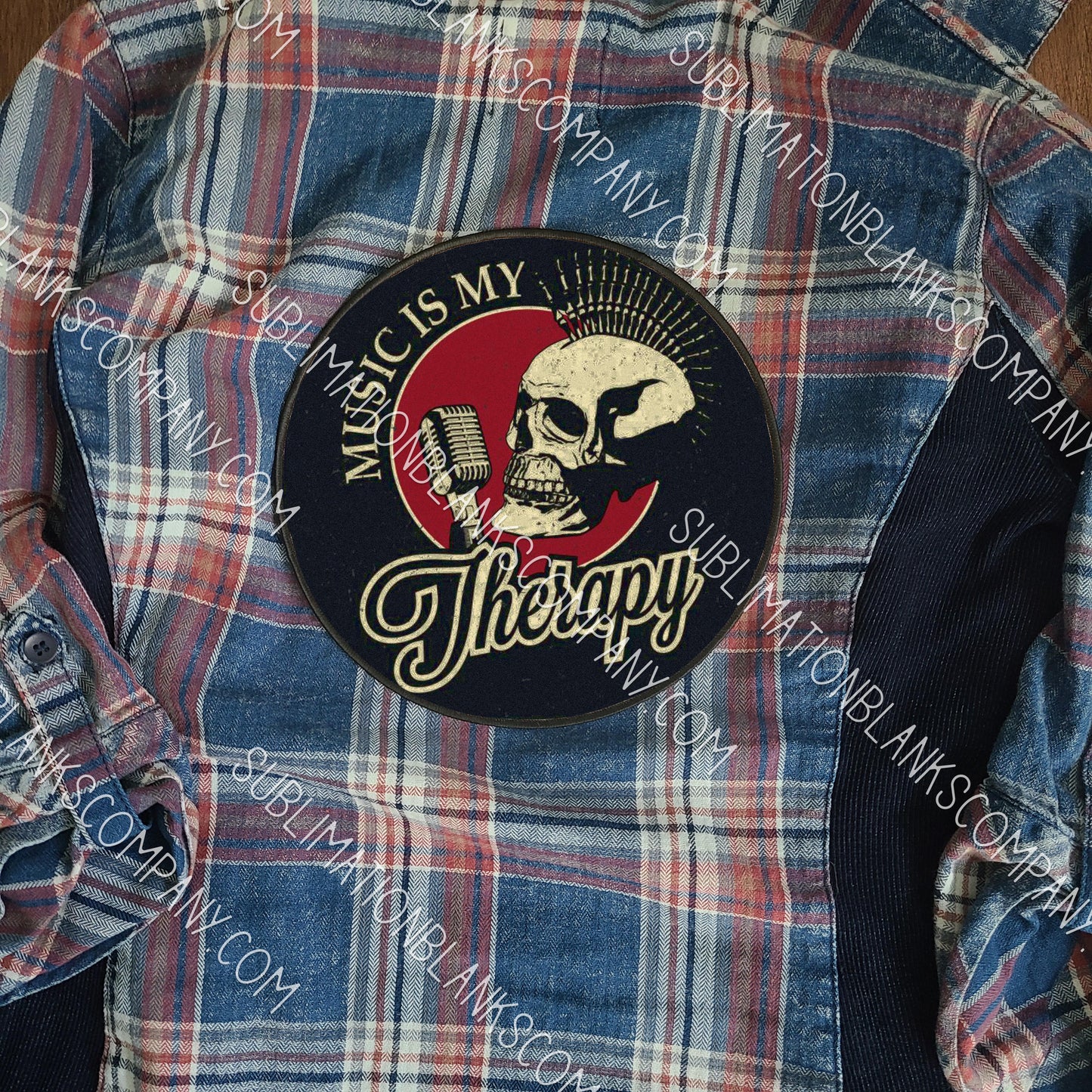 8" Round Back Patch Sublimation Blank