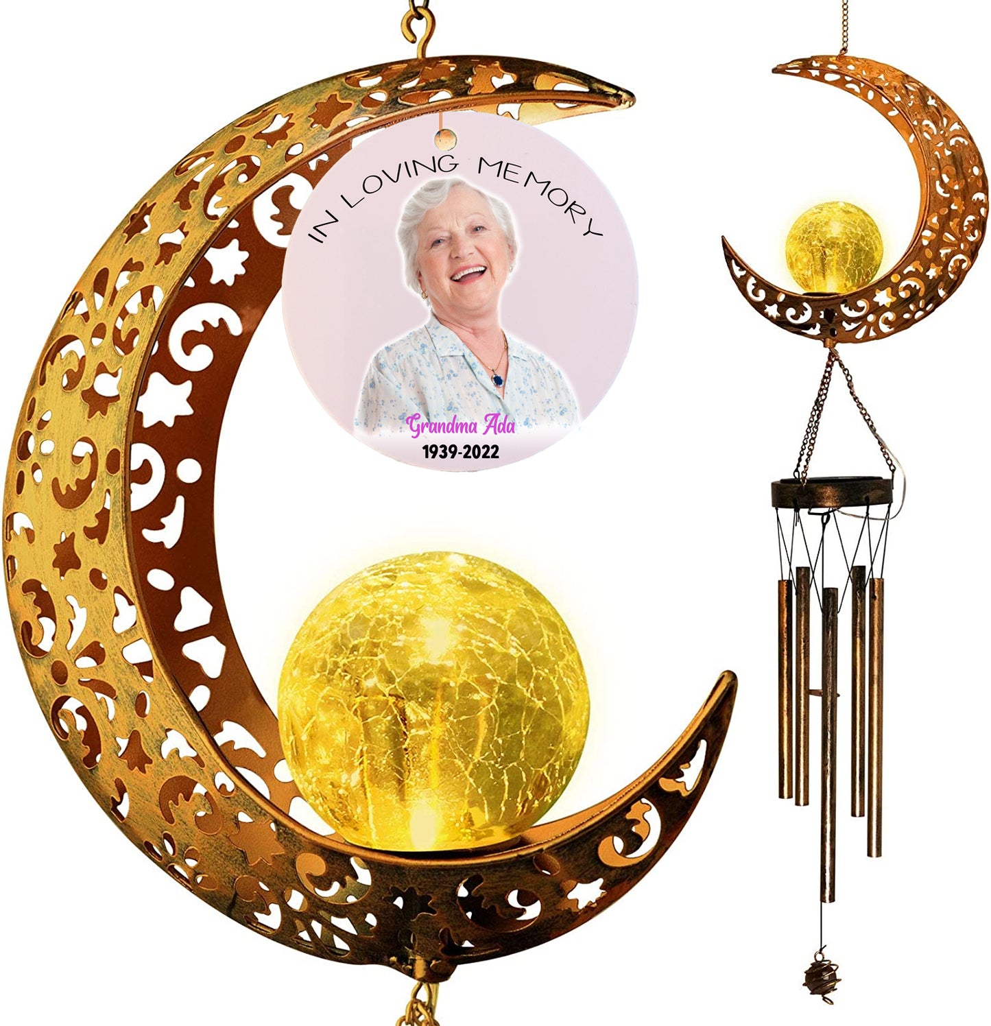 Solar Moon Sublimation Blank Wind Chimes. Also laserable!