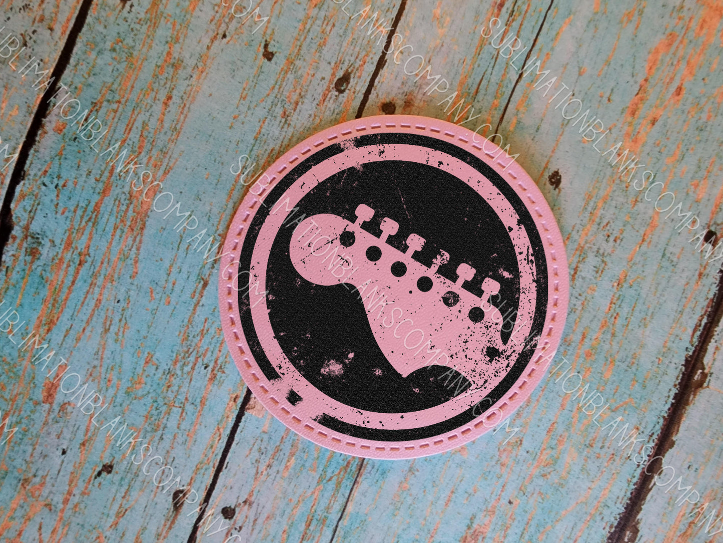 Circle Pink Faux Leather Hat Patch Sublimation Blank! 2.5" Round! PPU Leather. Laserable!