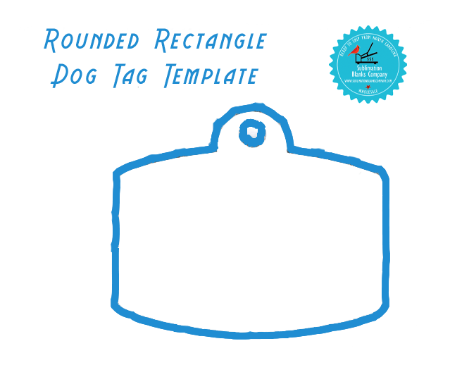 2-Sided Rounded Rectangle Shape Ped ID Tag Sublimation/Laserable Blanks with Ring