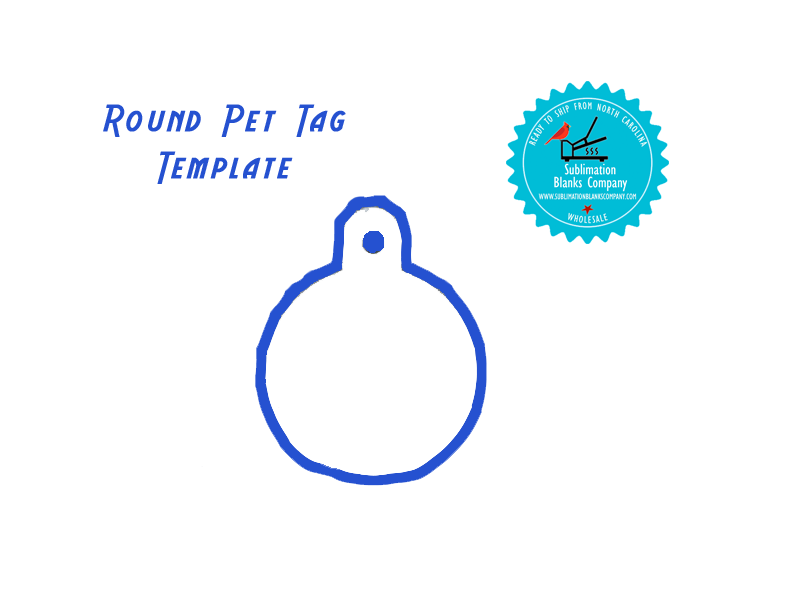 Blank Round 2-sided Pet ID Sublimation/Laserable Tag with Hanging Ring