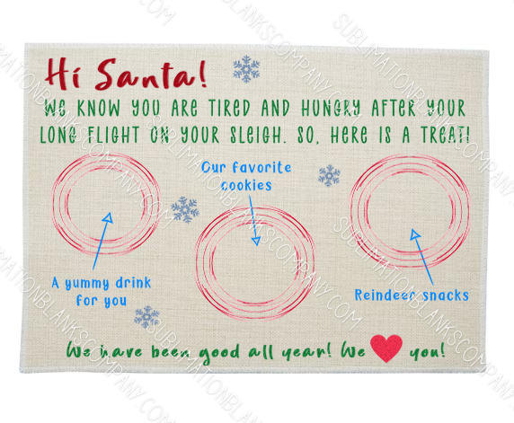 Santa Christmas Placemat .png digital download artwork
