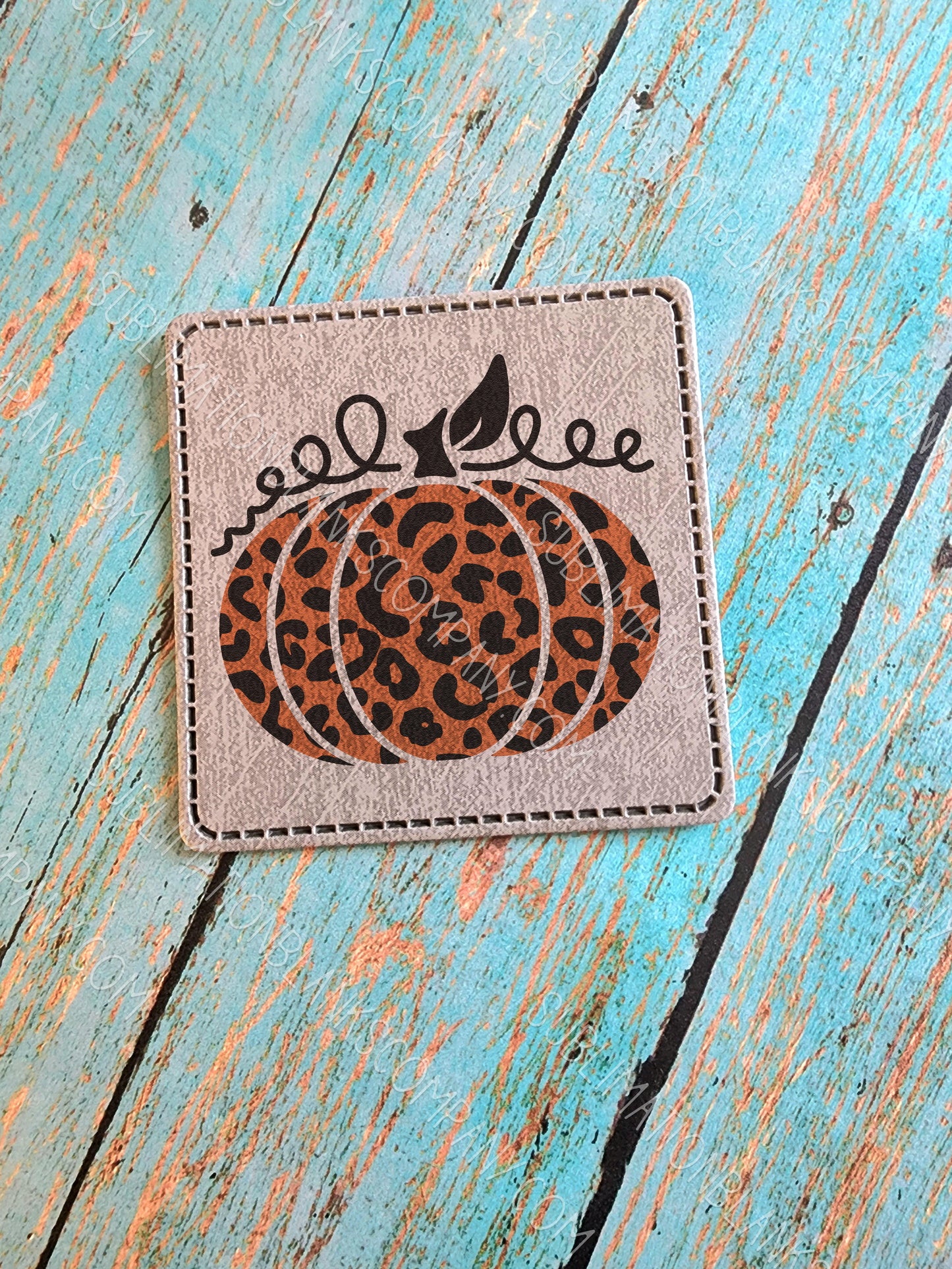 Rounded Square 2.5" Grey Faux Leather Hat Patch Sublimation Blank! PU Leather. Laserable!
