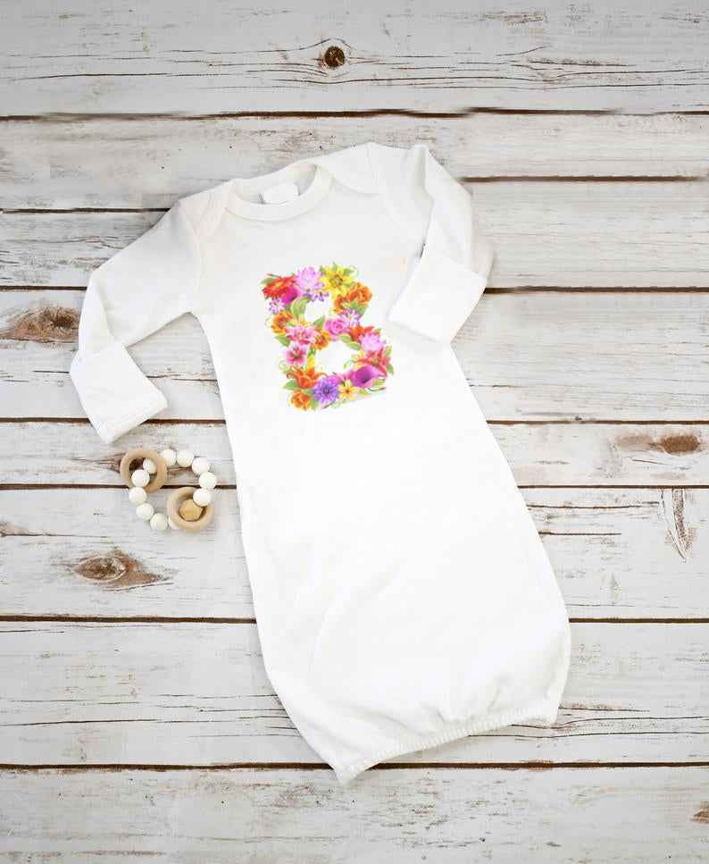Newborn Baby Sleeping Gown and Hat Sublimation Blank Set. 0-3 Months Size.