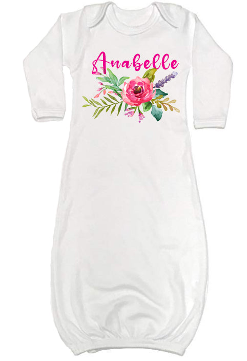 Newborn Baby Sleeping Gown and Hat Sublimation Blank Set. 0-3 Months Size.